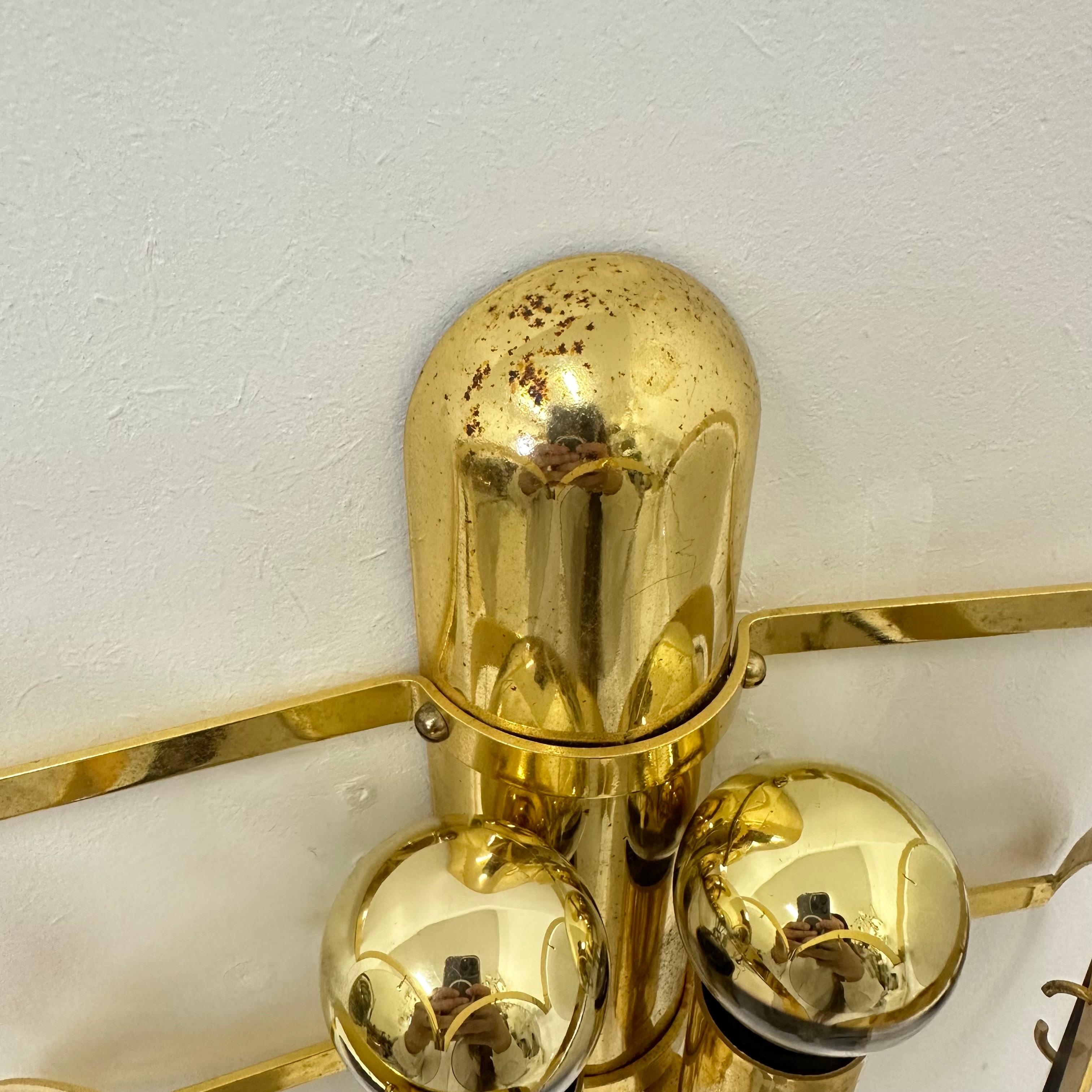 Italian Pair of Vistosi sconces smoked glass , 1970s For Sale