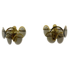 Pair of Vistosi sconces smoked glass , 1970s