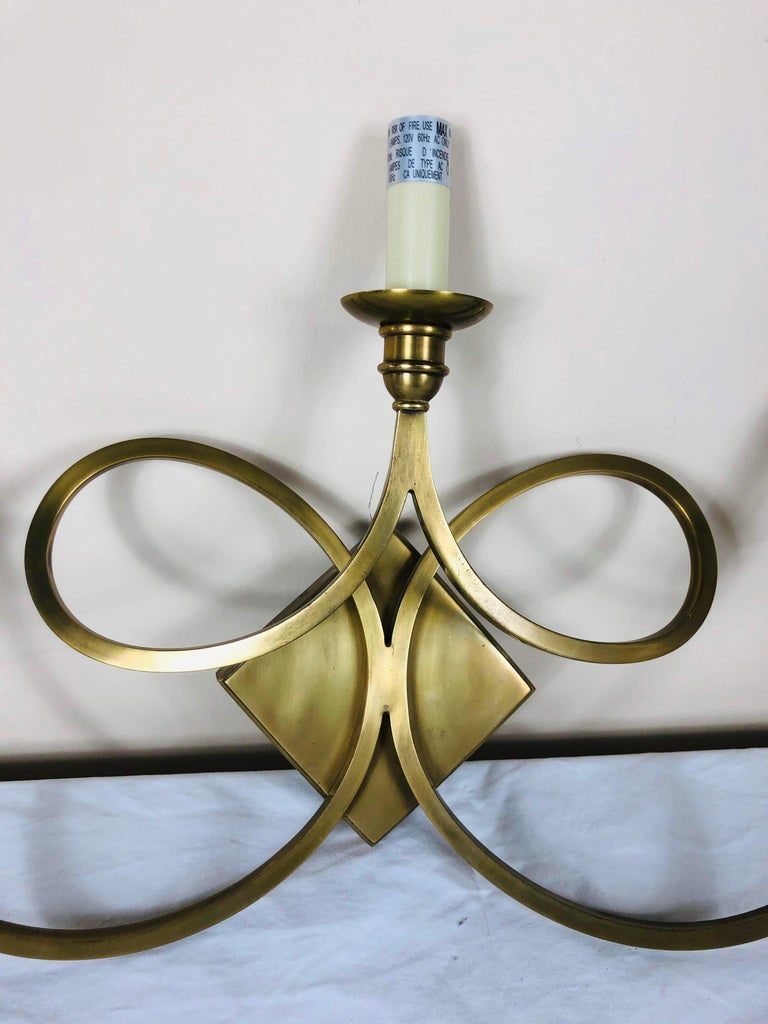 Pair of Visual Comfort Brass Sconces at 1stdibs