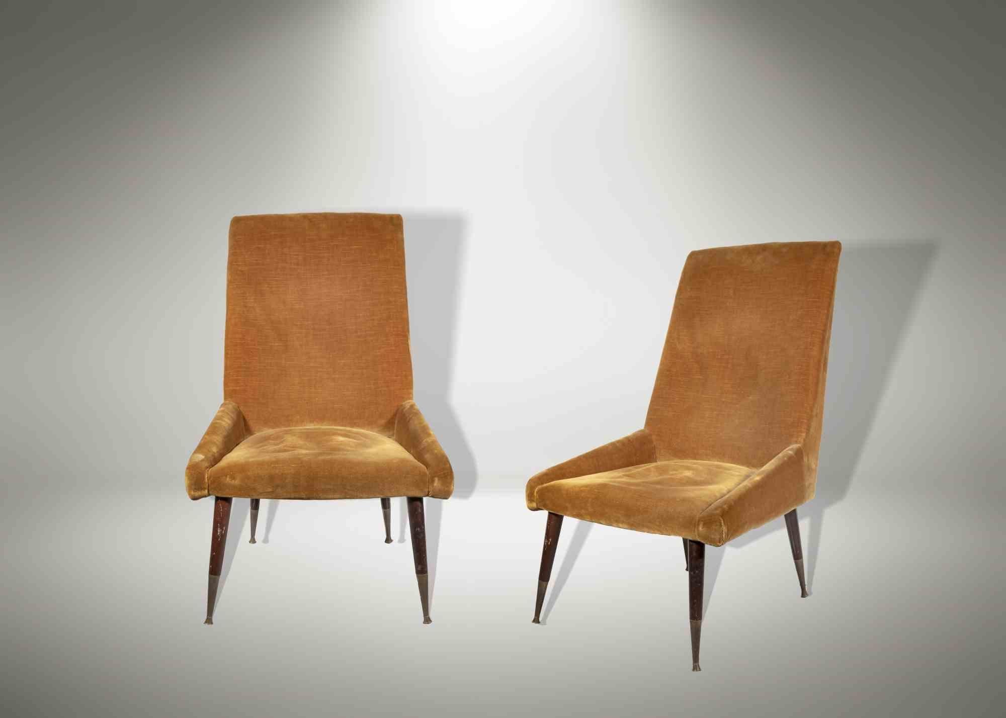 Pair of Vitange Armchairs Italian Production, Mid-20th Century In Good Condition For Sale In Roma, IT