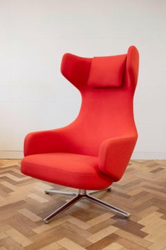 Pair of Vitra Grand Repos Red Lounge Chair by Antonio Citterio