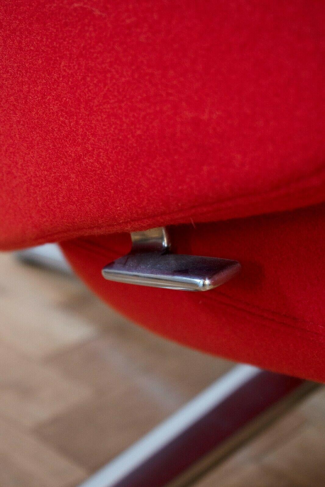 Fabric Pair of Vitra Grand Repos Red Lounge Chair by Antonio Citterio