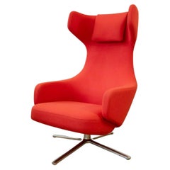 Paar rote Vitra Grand Repos-Loungesessel von Antonio Citterio