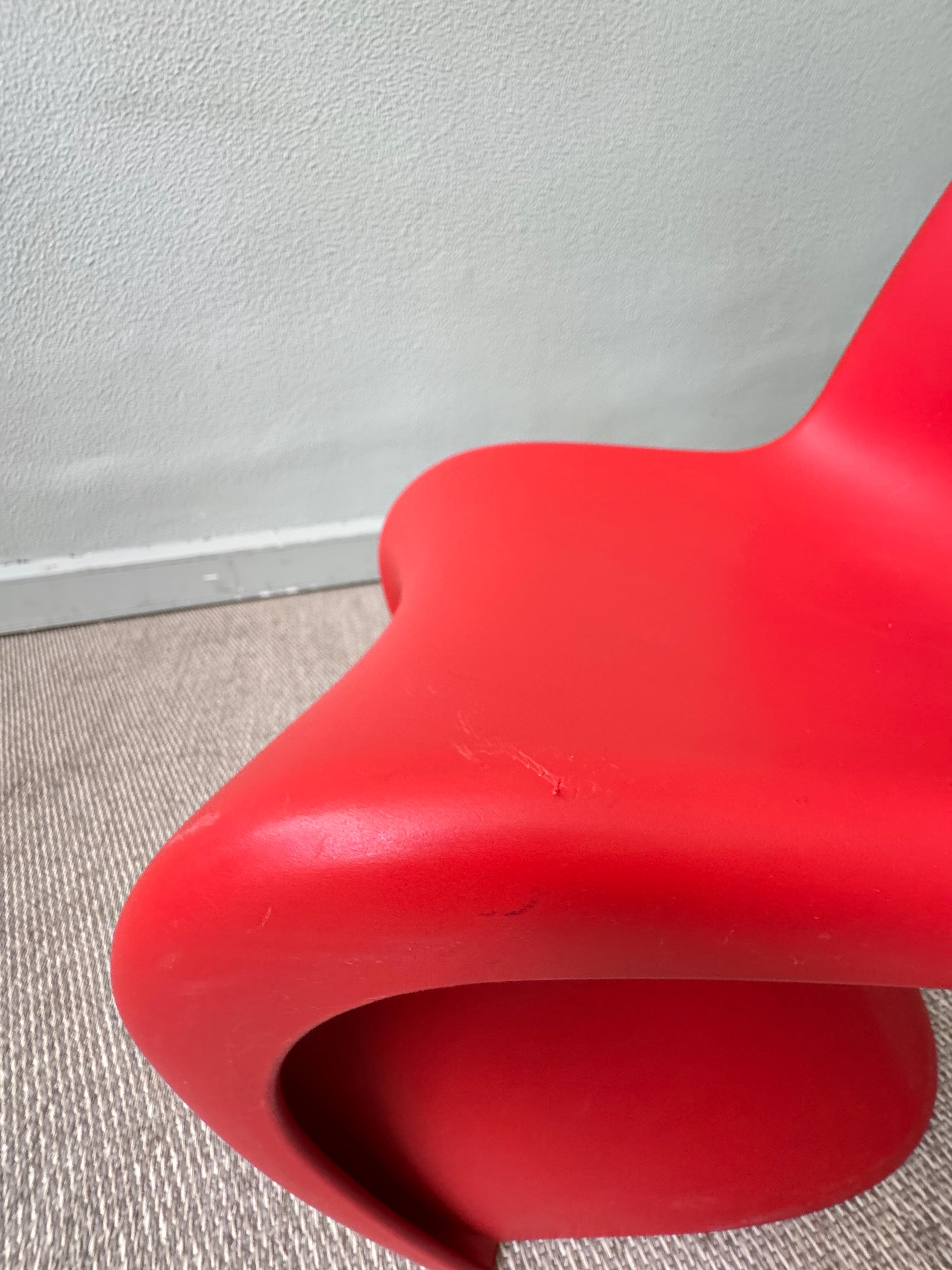 Coppia di sedie Vitra Verner Panton S Junior in plastica rossa e arancione, design anni '60 in vendita 7