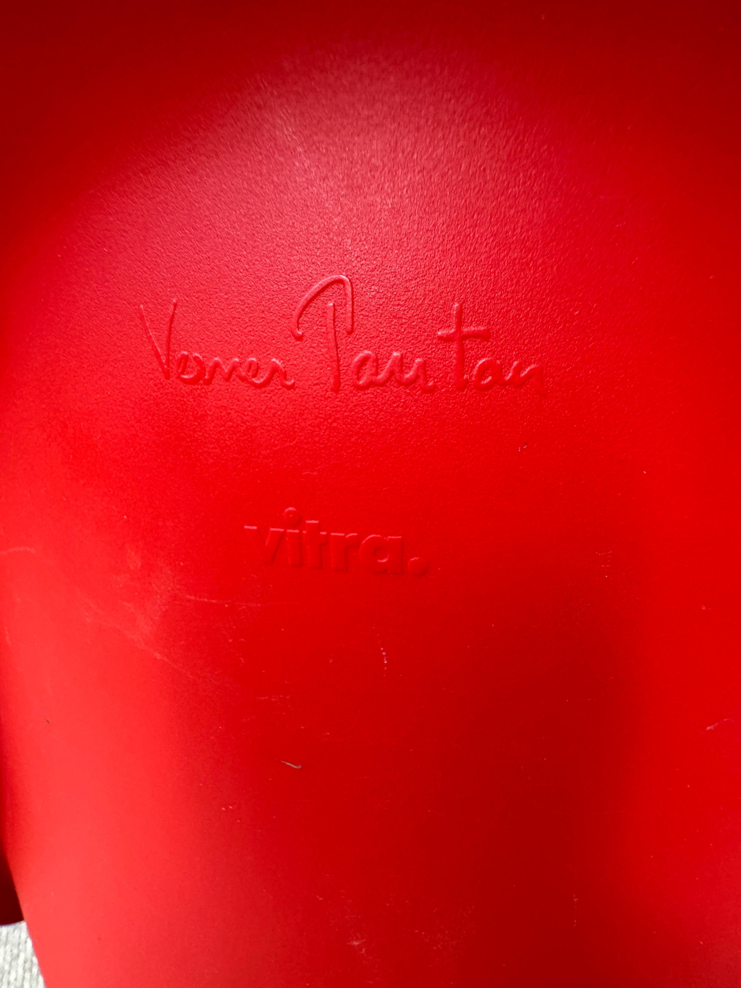 Coppia di sedie Vitra Verner Panton S Junior in plastica rossa e arancione, design anni '60 in vendita 8