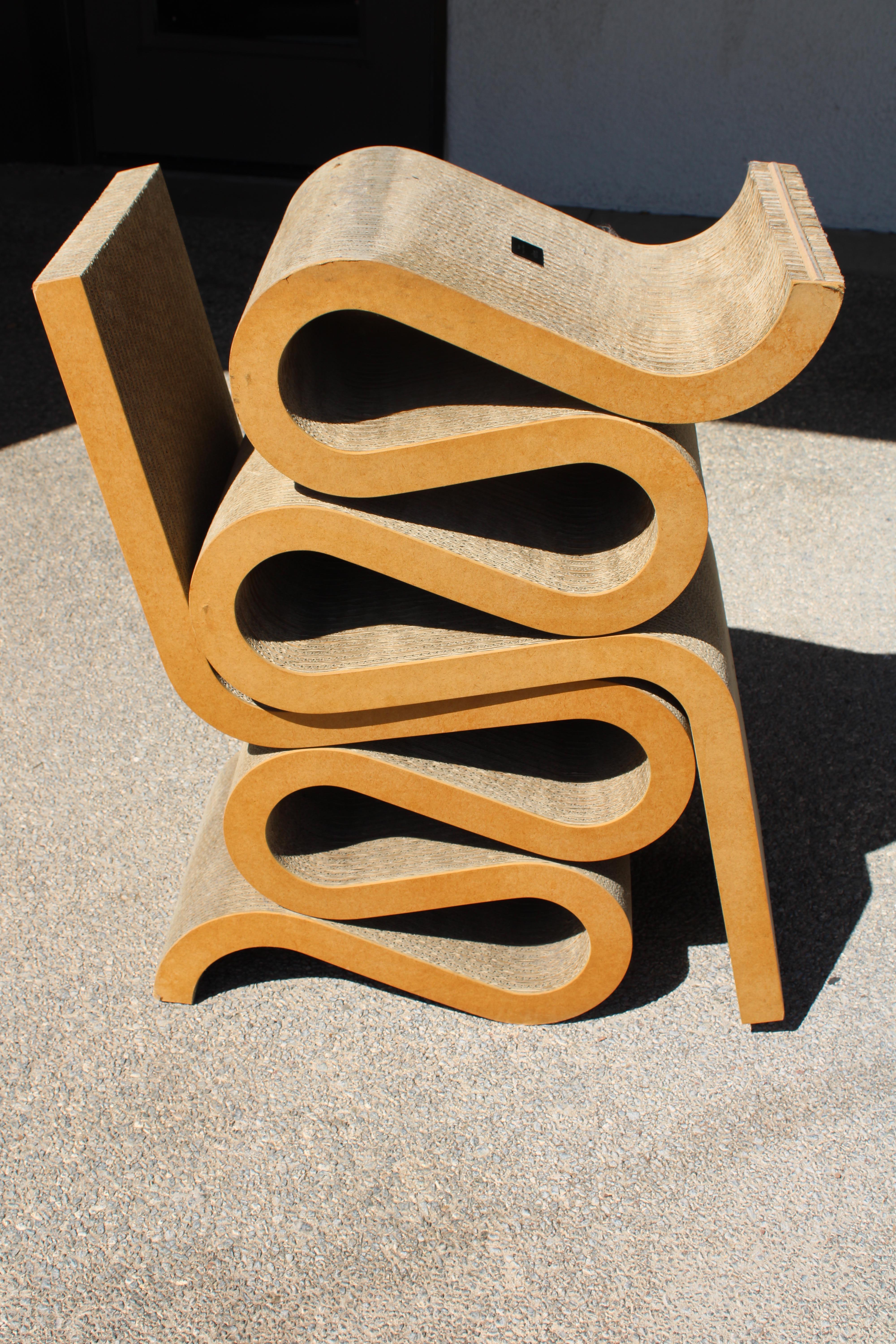 Contemporary Pair of Vitra Wiggle Chairs Designed by Frank Gehry