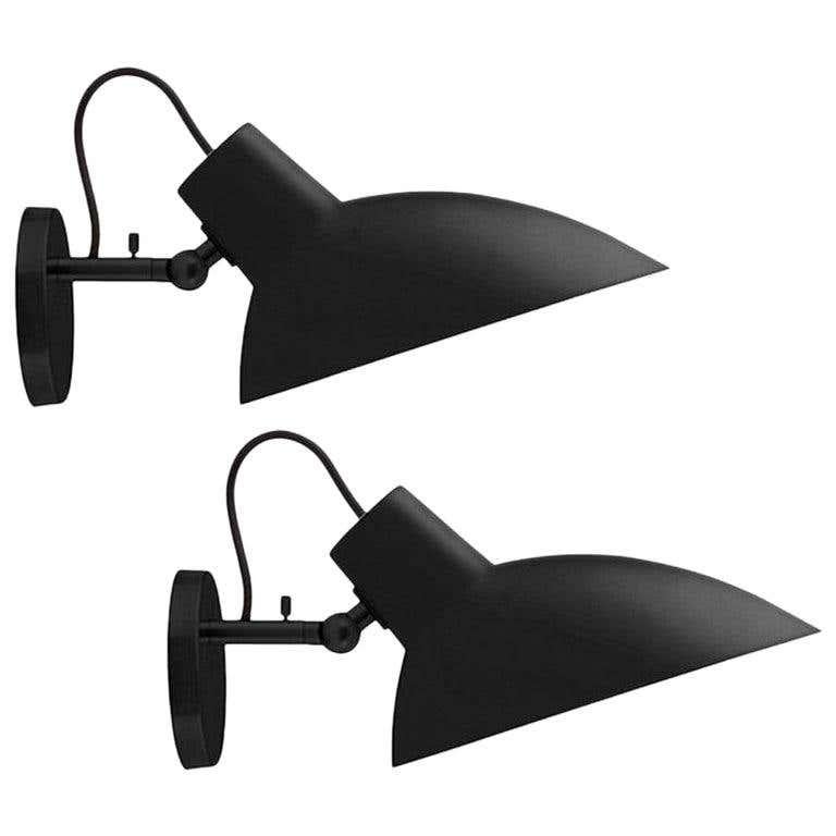 Pair of Vittoriano Viganò 'VV Cinquanta' Sconces in White and Black for Astep For Sale 1