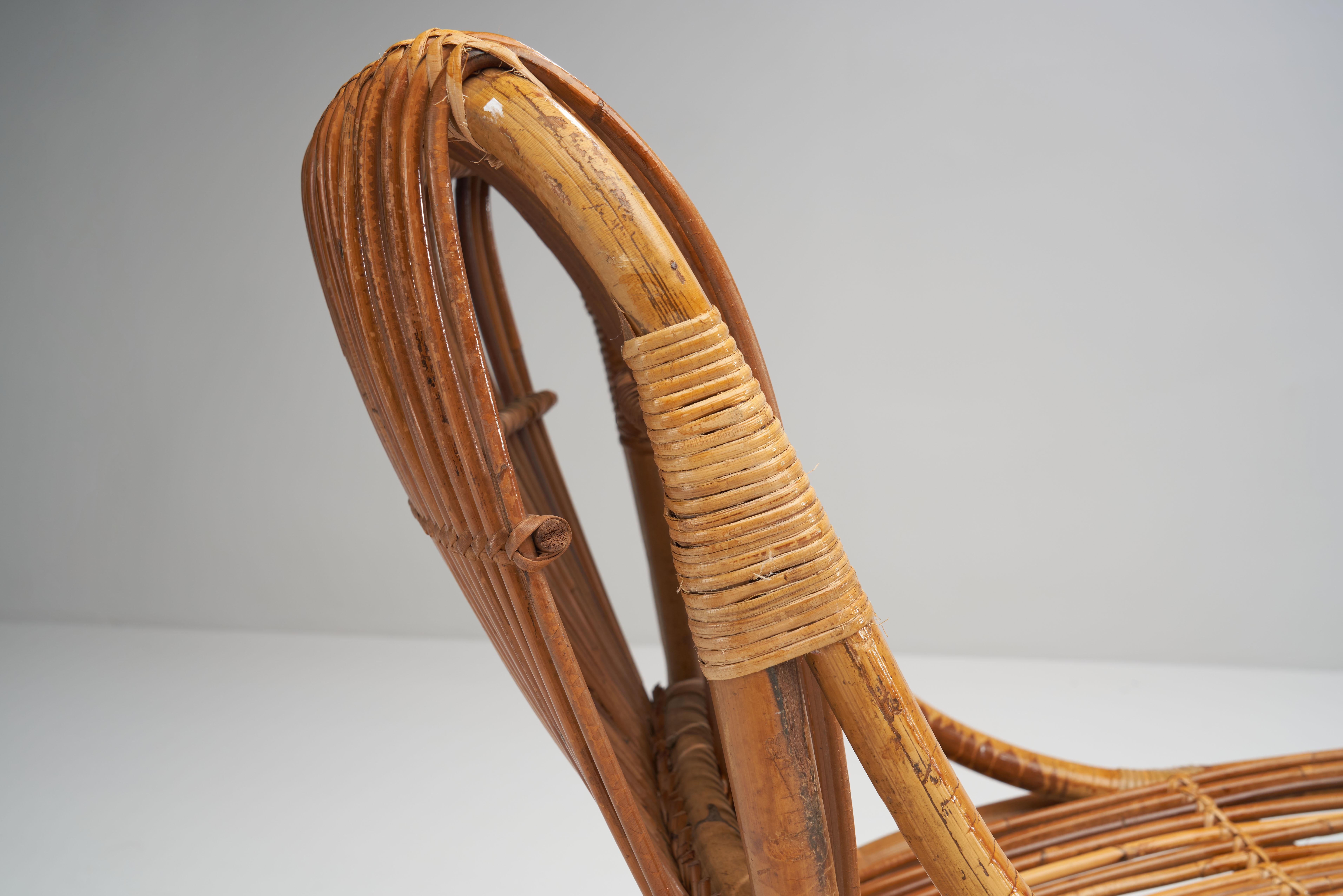 Mid-20th Century Pair of Vittorio Bonacina Attributed Wicker Chairs, Italy, 1950s
