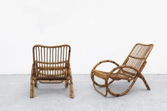 Pair of Vittorio Bonacina Bamboo Lounge Chairs