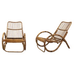 Pair of Vittorio Bonacina Bamboo Lounge Chairs