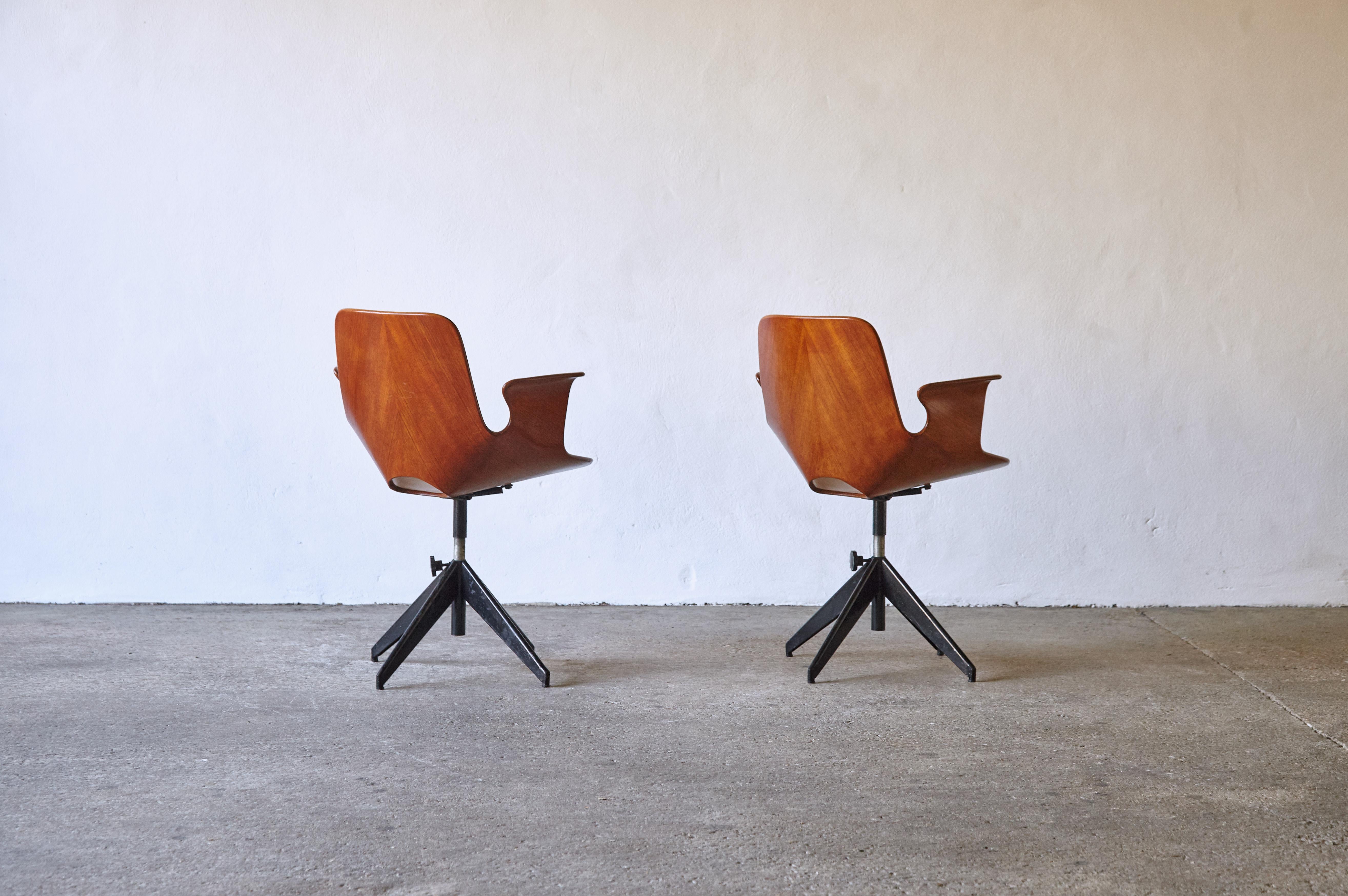 Italian Vittorio Nobili for Fratelli Tagliabue Medea Desk Chairs, Italy, 1950s For Sale