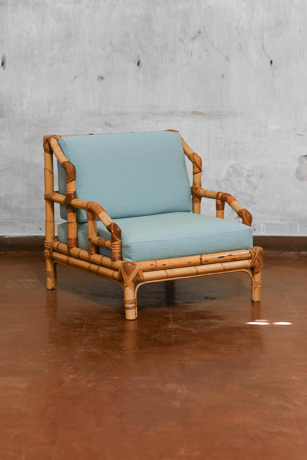 italien Paire de fauteuils Vivai Del Sud en rotin, Italie 1970 en vente