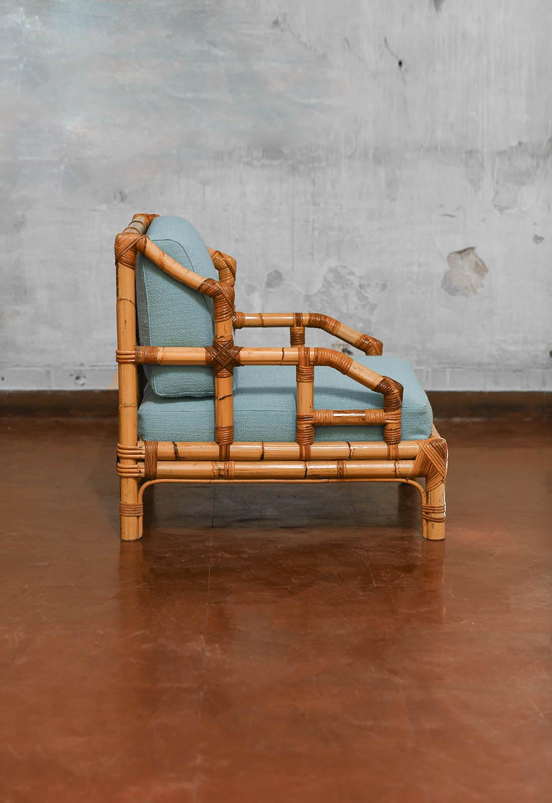 Paire de fauteuils Vivai Del Sud en rotin, Italie 1970 Bon état - En vente à Roma, RM