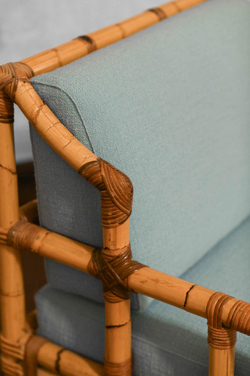Paire de fauteuils Vivai Del Sud en rotin, Italie 1970 en vente 3