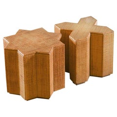 Pair of “Vivai del Sud” Bamboo Stools, Italian Production, 1950
