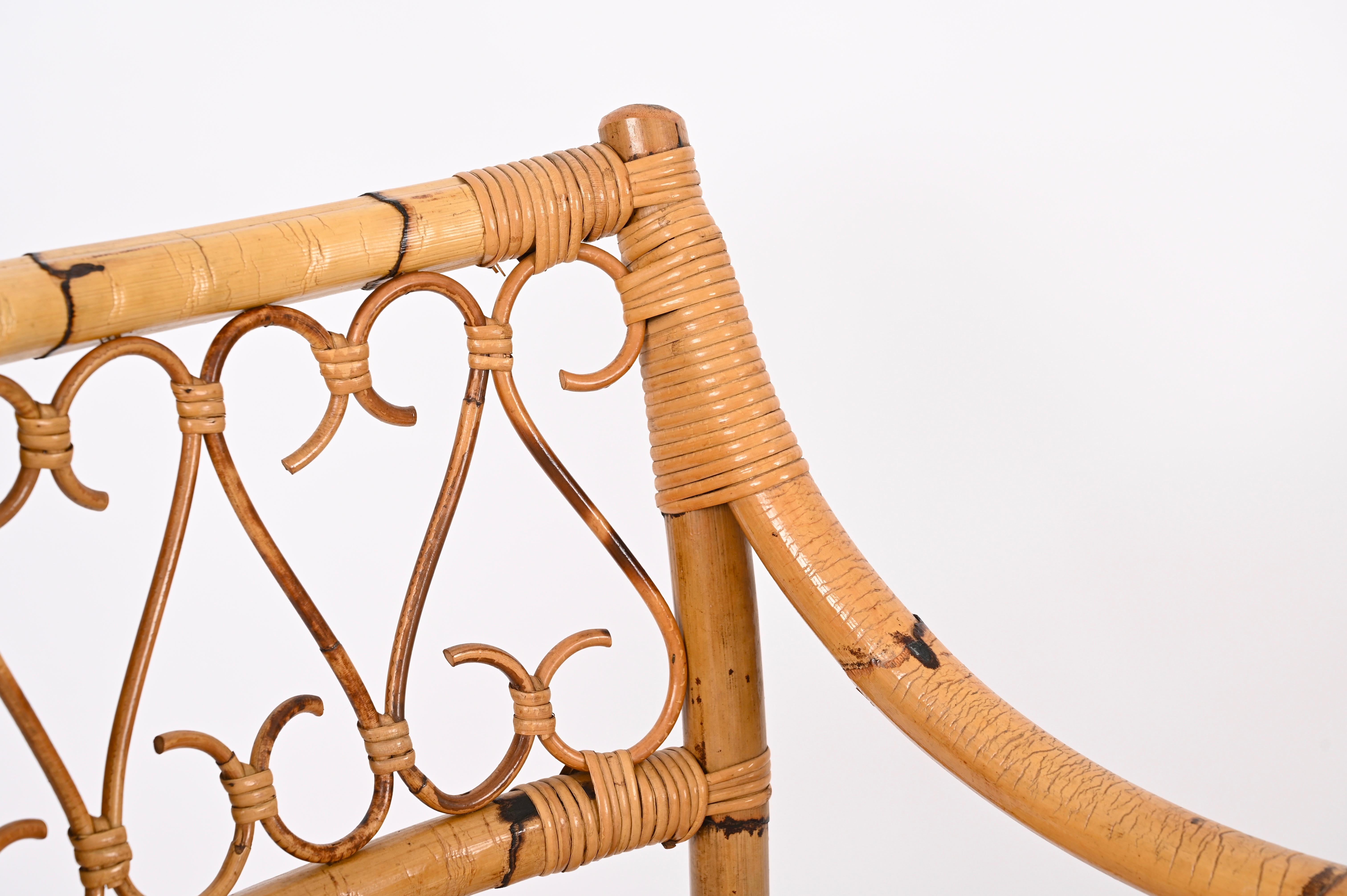 Pair of Vivai del Sud Mid-Century Armchairs in Bamboo and Rattan, Italy 1970s For Sale 3