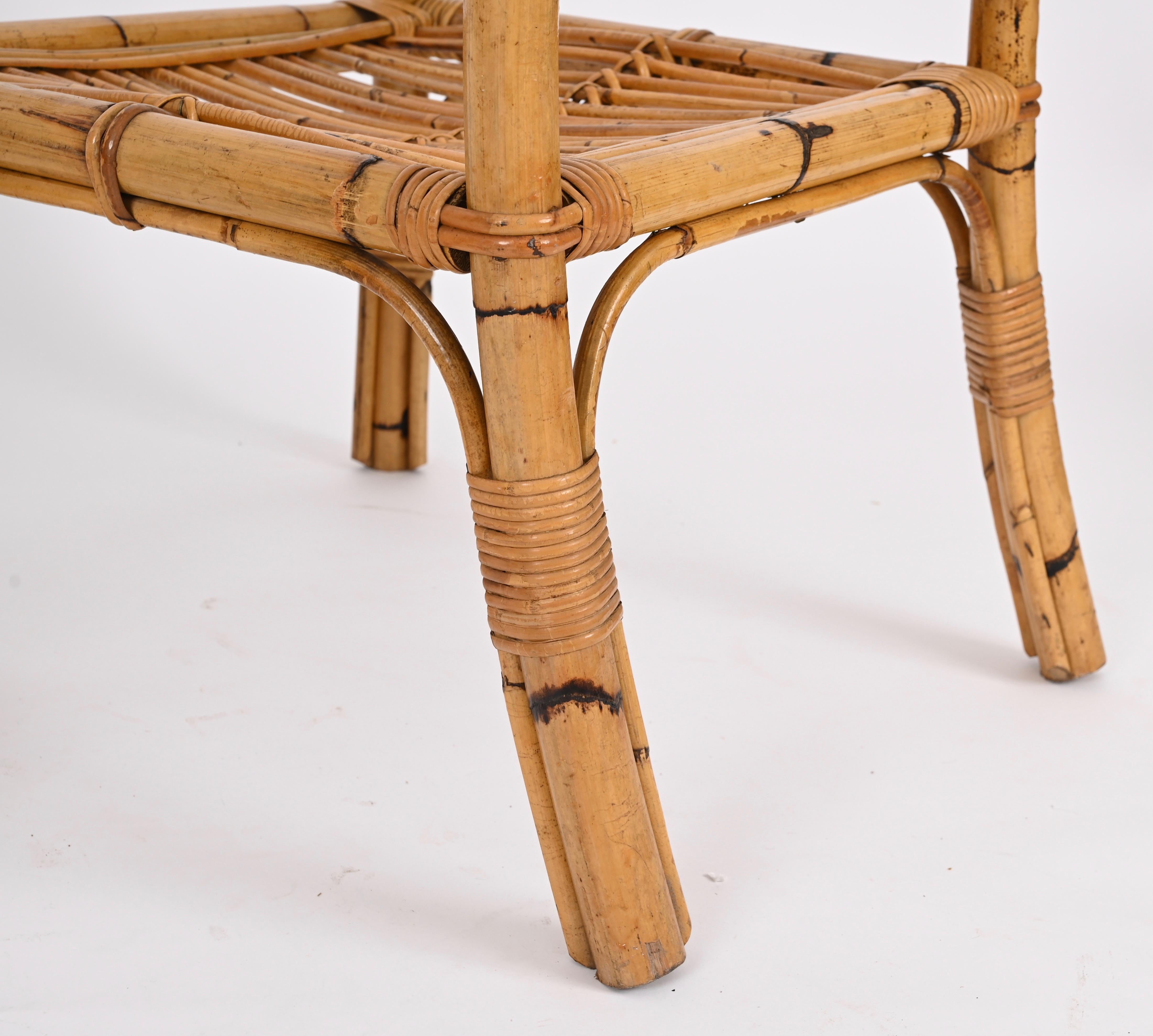 Paire de fauteuils Vivai del Sud du milieu du siècle en bambou et rotin, Italie 1970 en vente 9