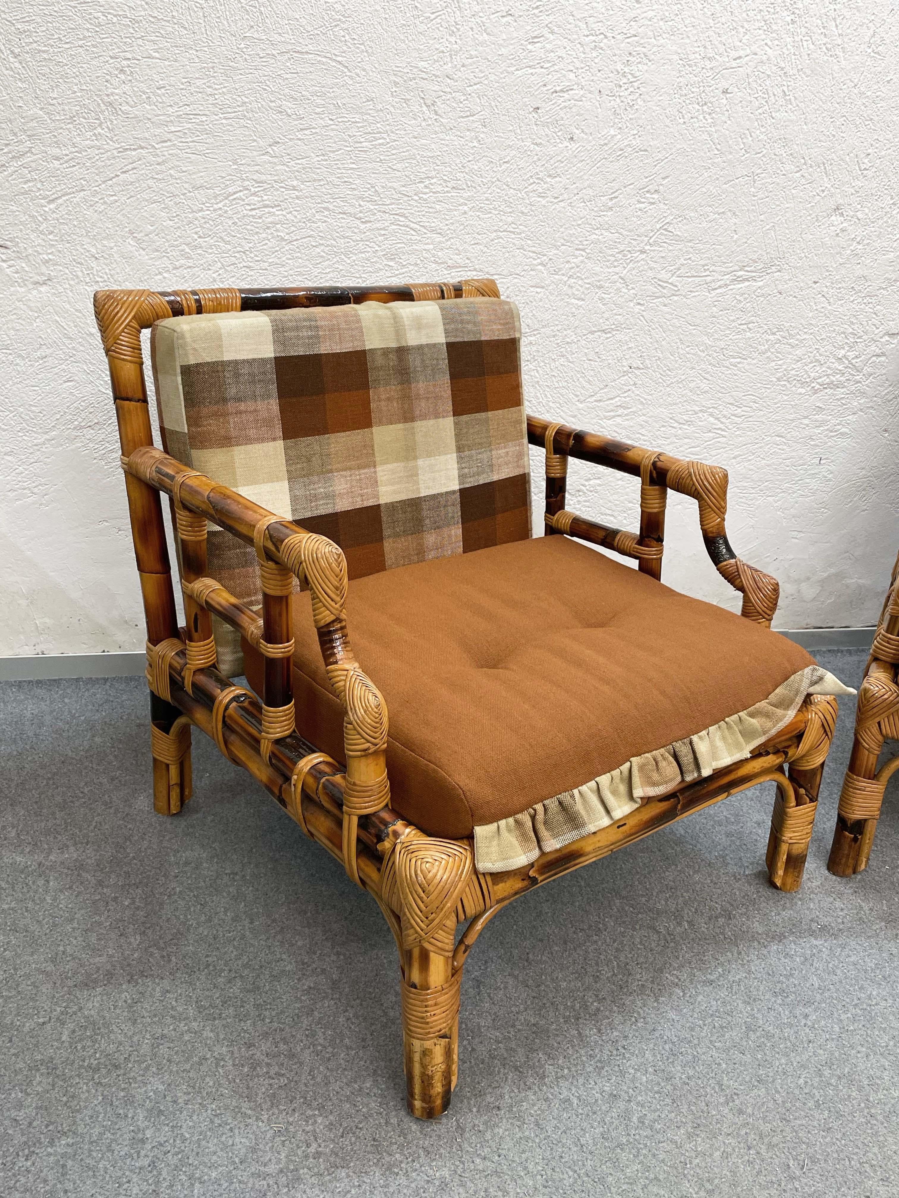 Pair of Vivai del Sud Mid-Century Modern Italian Bamboo Armchairs, 1970s 10