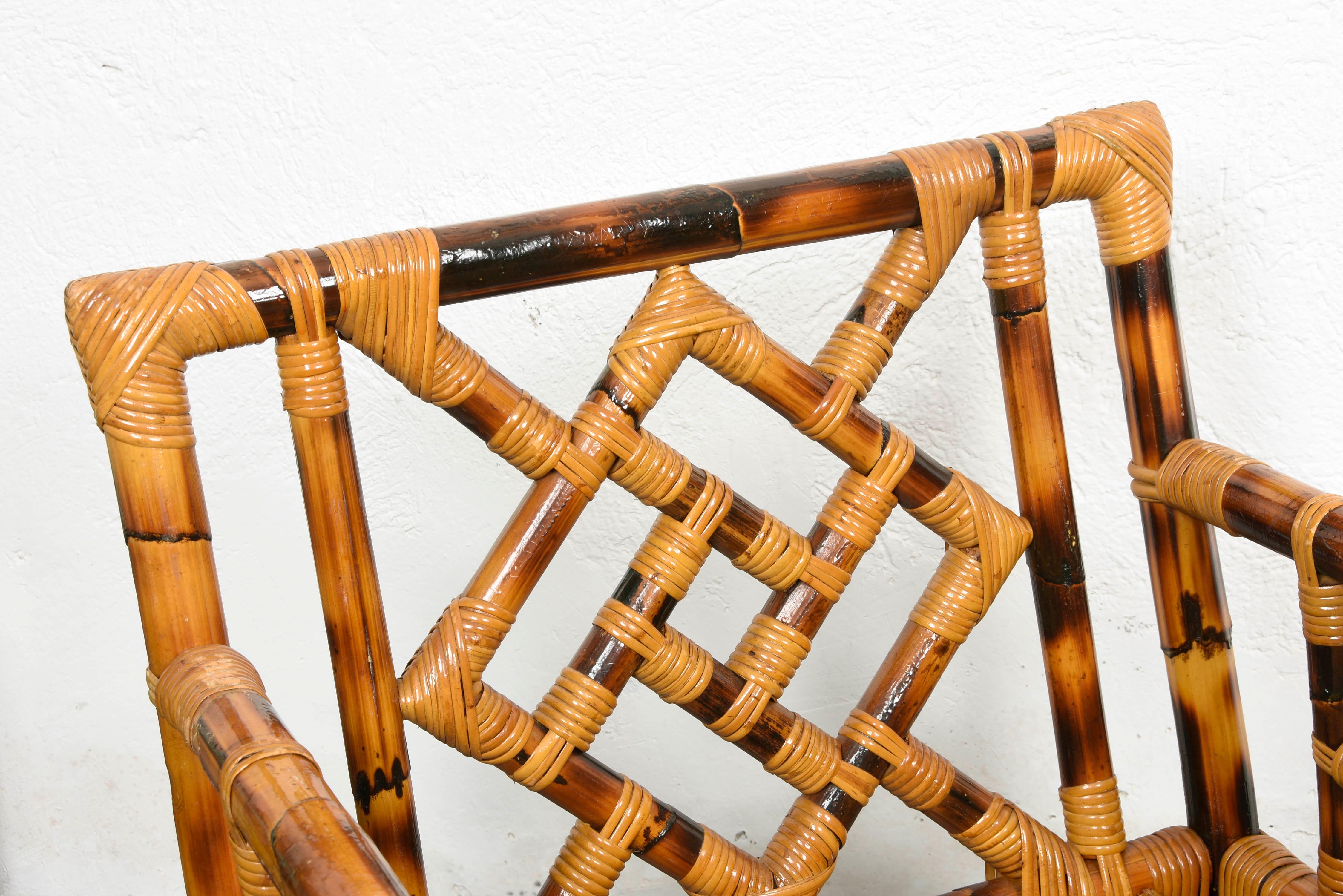 Pair of Vivai del Sud Mid-Century Modern Italian Bamboo Armchairs, 1970s 4