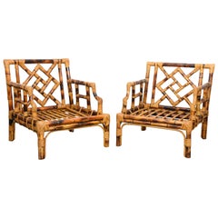 Paire de fauteuils italiens en bambou Vivai del Sud:: 1970