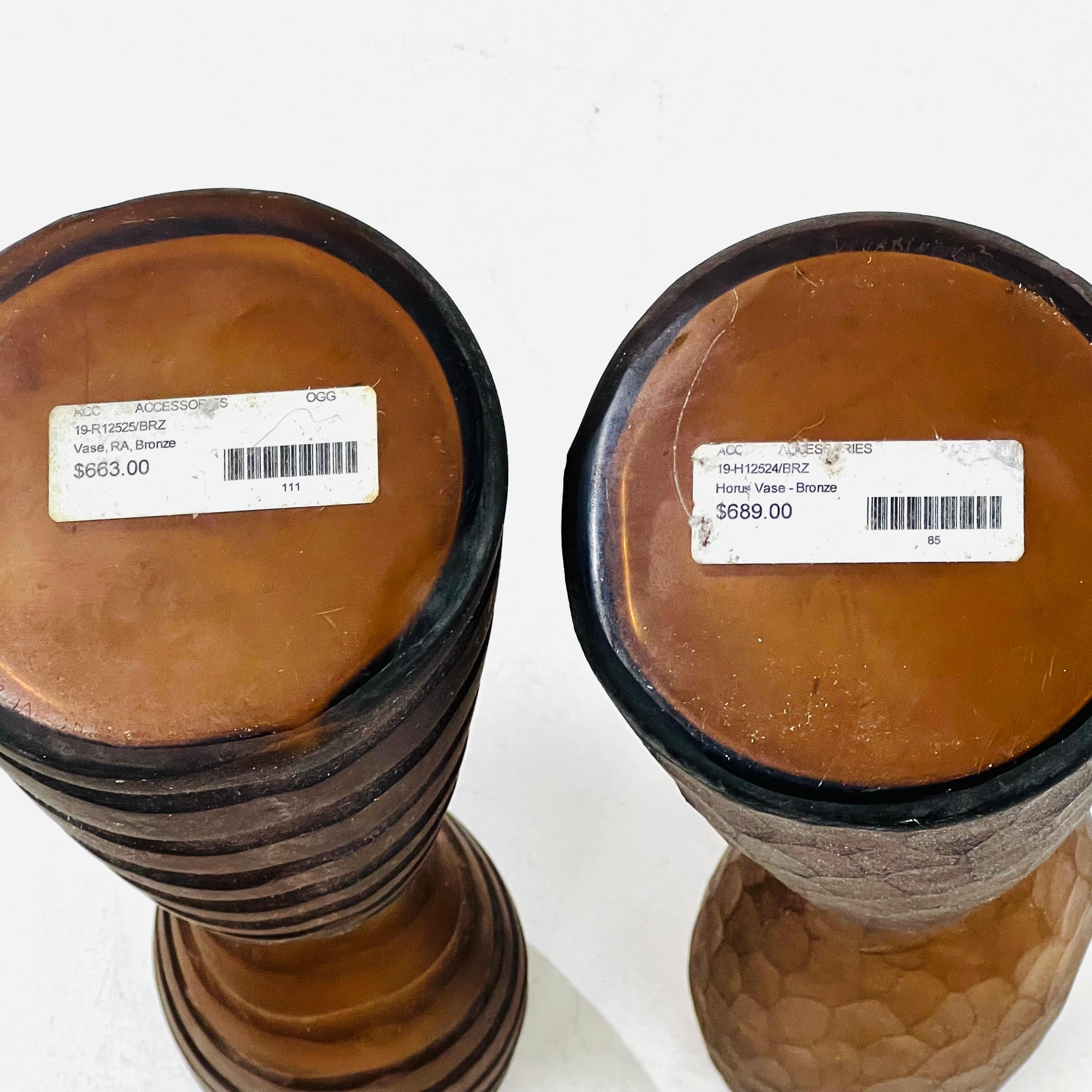 Coppia di vasi Vivarini in ambra smerigliata italiana in vendita 11
