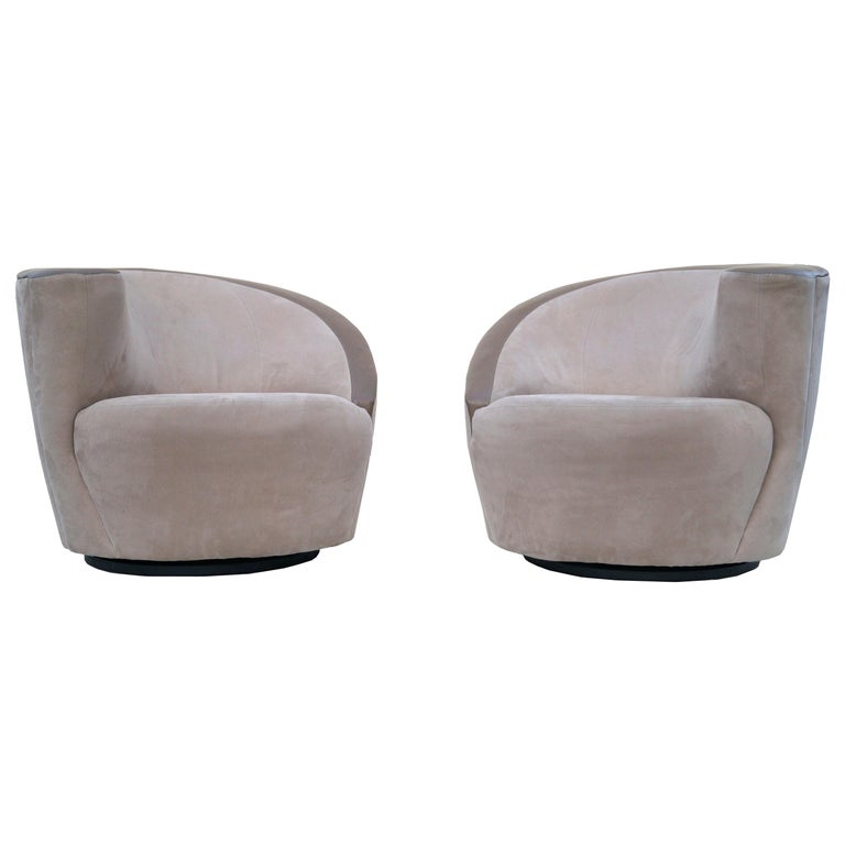 Vladimir Kagan for Directional Pair of Corkscrew Swivel Chairs, 1992, Offered by Classic Modern Design