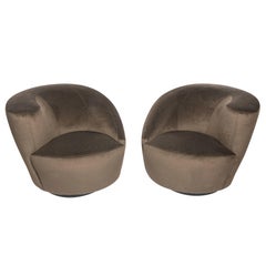 Pair of Vladimir Kagan "Corkscrew" Swivel Chairs, circa 1990s