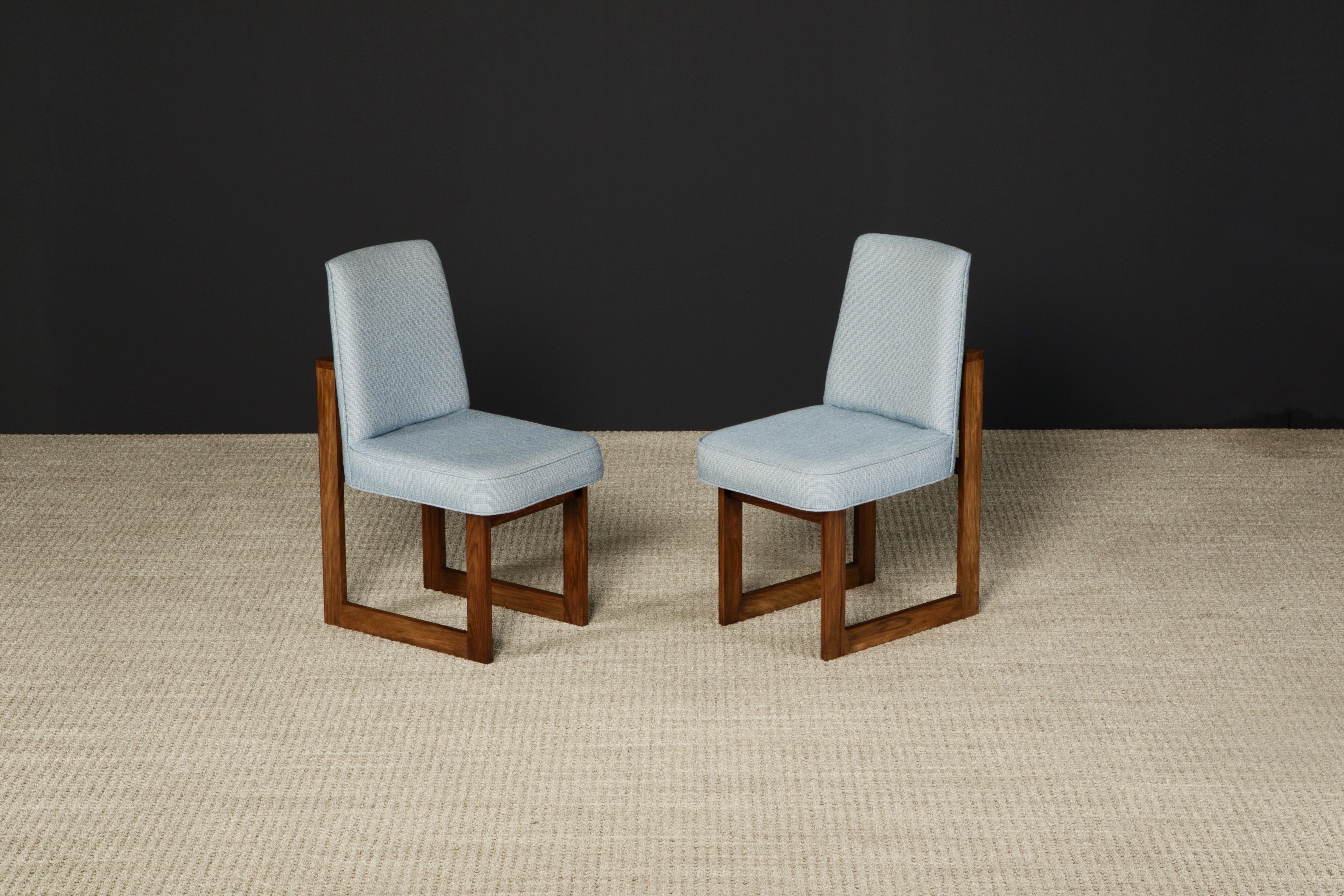 Mid-Century Modern Pair of Vladimir Kagan 'Cubist' Side Chairs in Walnut, c 1967, New York