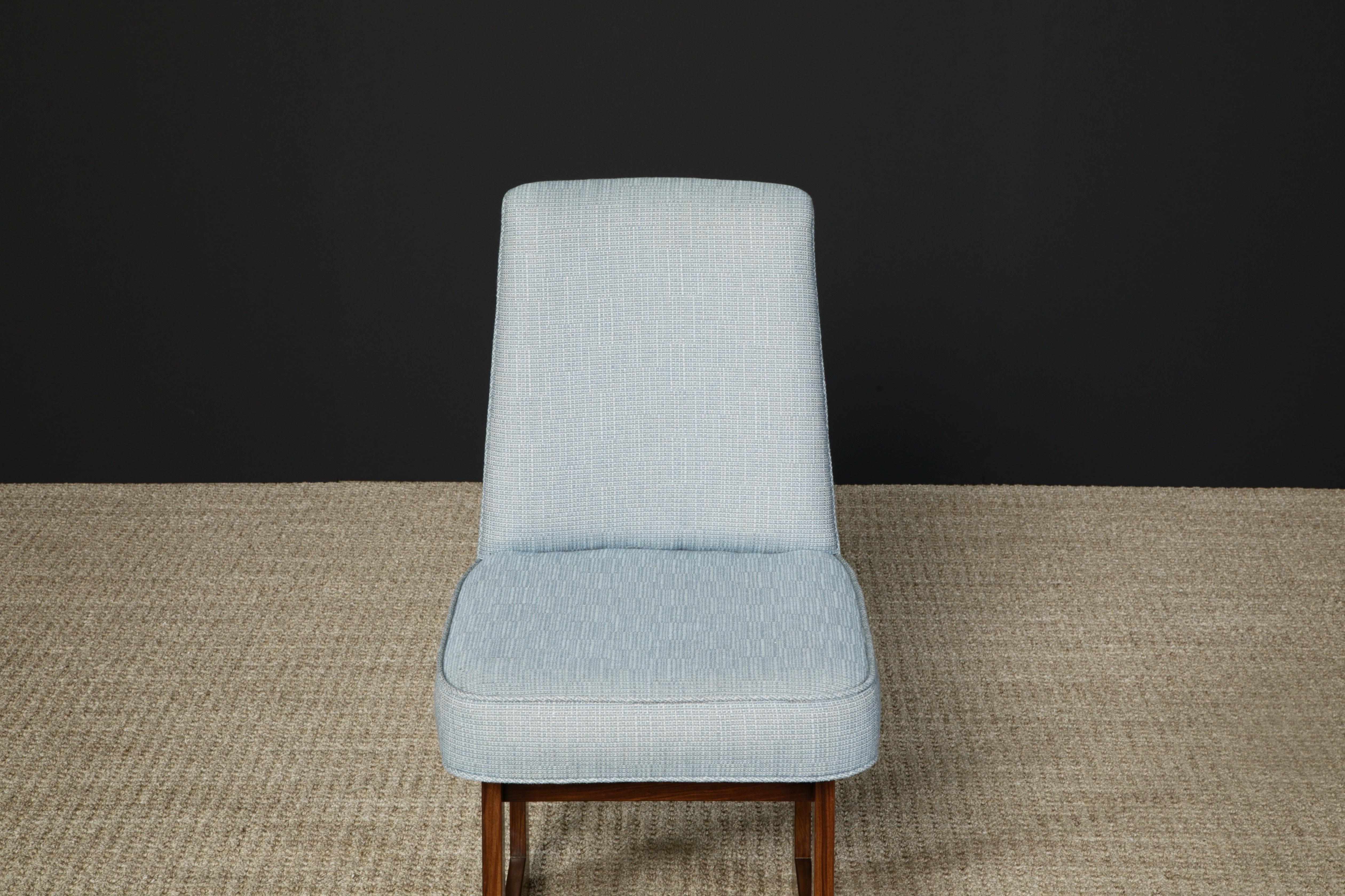 Fabric Pair of Vladimir Kagan 'Cubist' Side Chairs in Walnut, c 1967, New York
