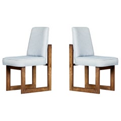 Pair of Vladimir Kagan 'Cubist' Side Chairs in Walnut, c 1967, New York