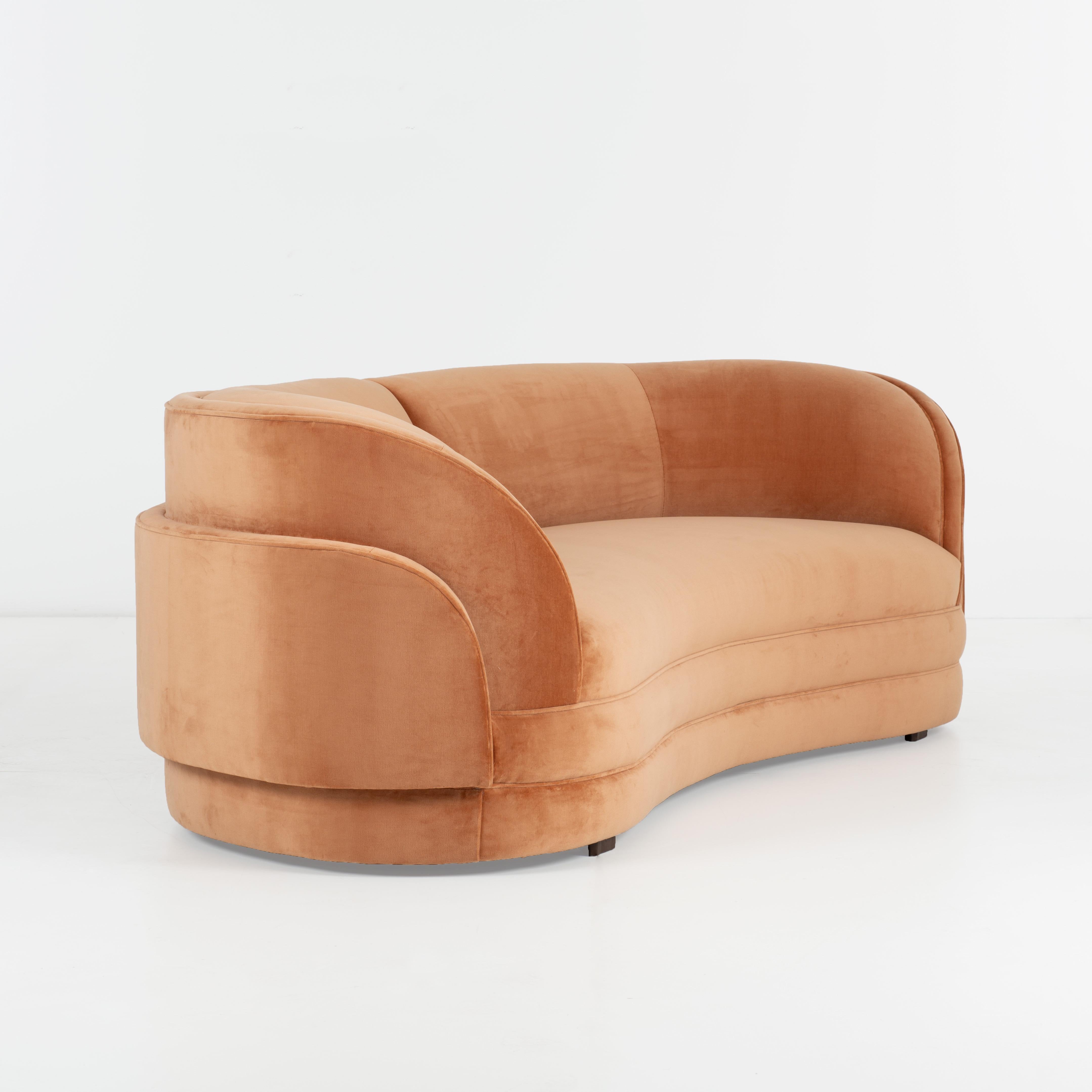 Mid-Century Modern Pair of Mid-Century Style Curved Sofas