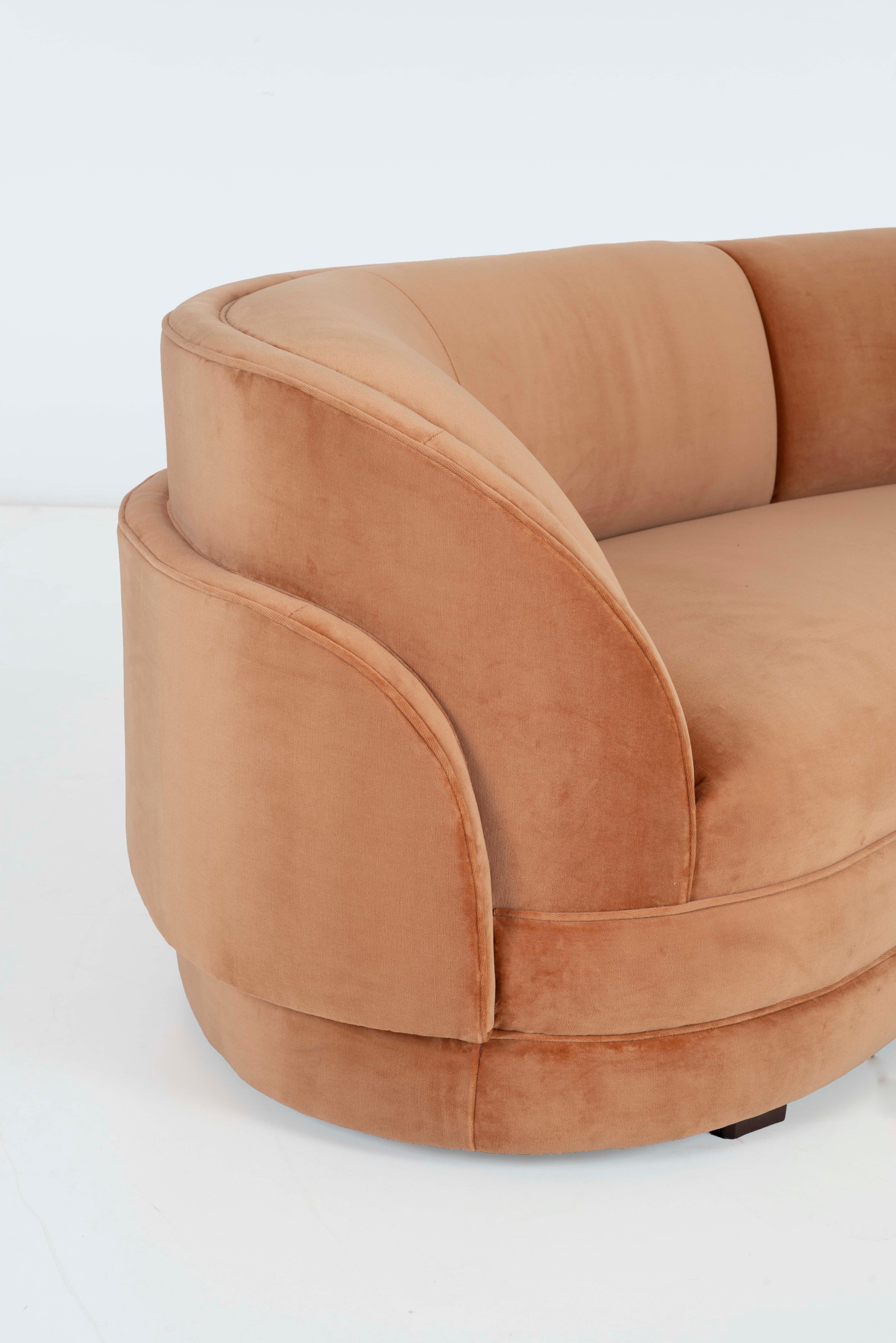 Pair of Mid-Century Style Curved Sofas 1