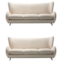 Pair of Vladimir Kagan Fiftyish Wingback Sofas