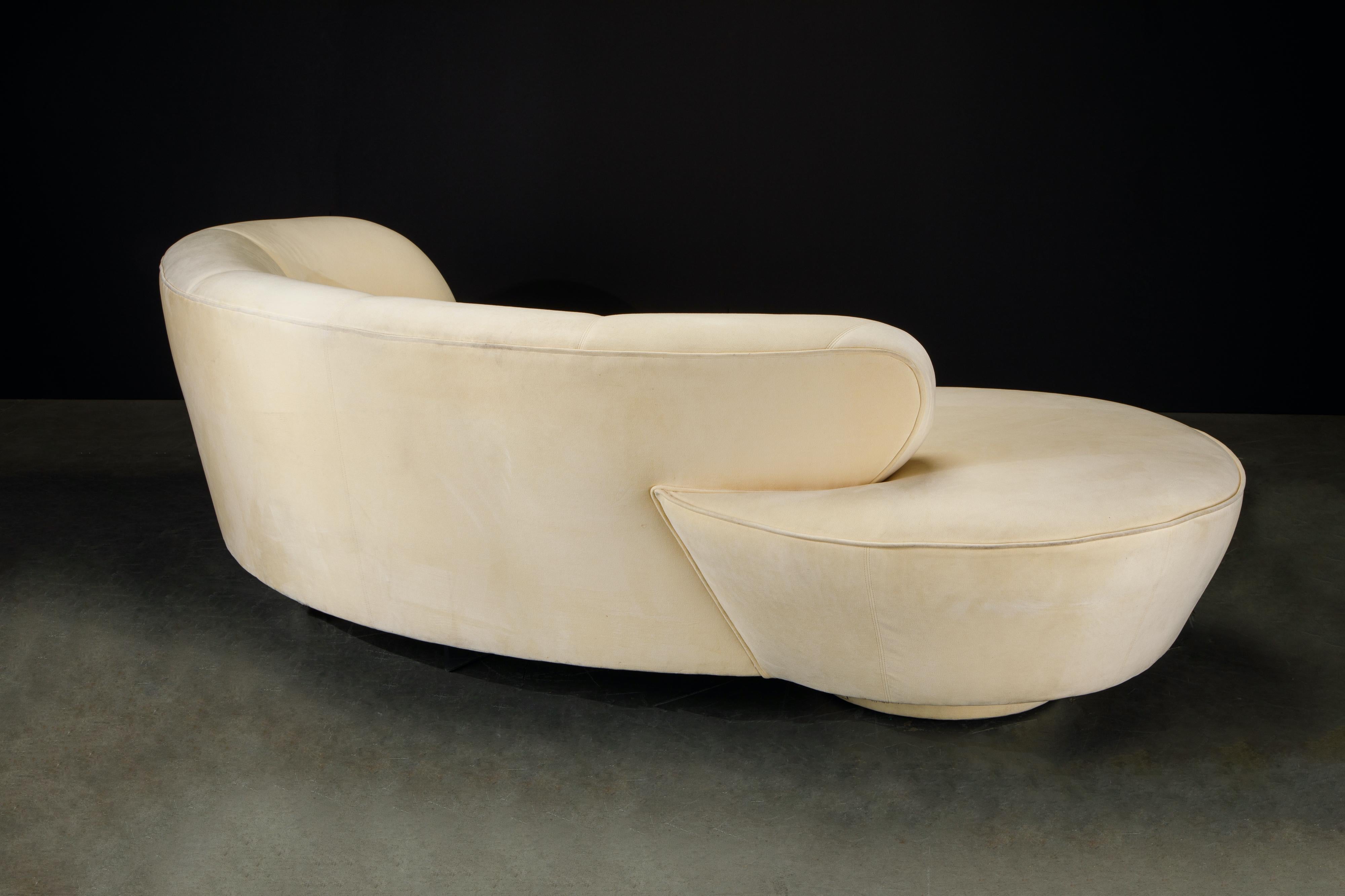 Pair of Vladimir Kagan for Directional 'Cloud' Sofas w Lucite Pane, 1980s Signed 6