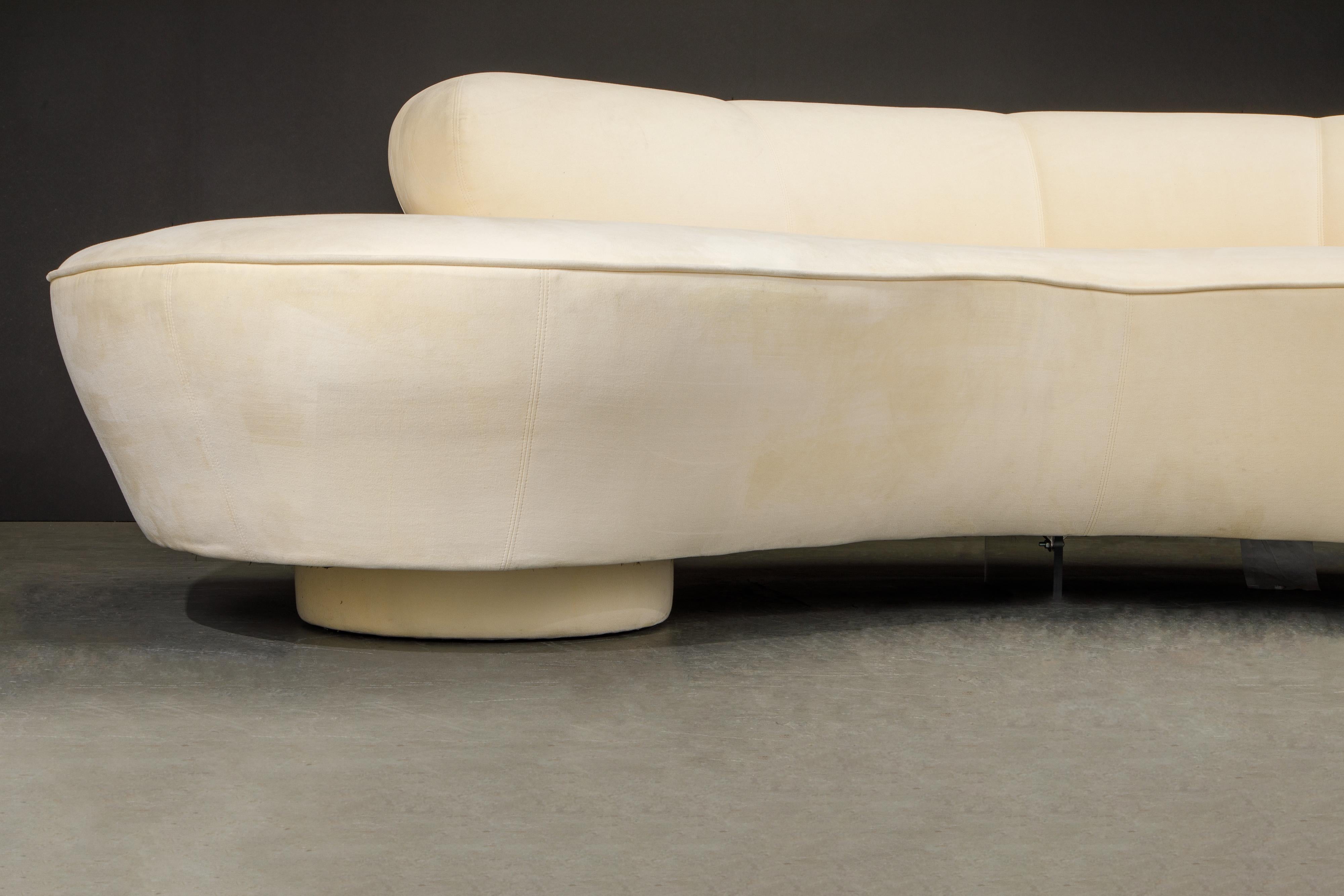Pair of Vladimir Kagan for Directional 'Cloud' Sofas w Lucite Pane, 1980s Signed 13
