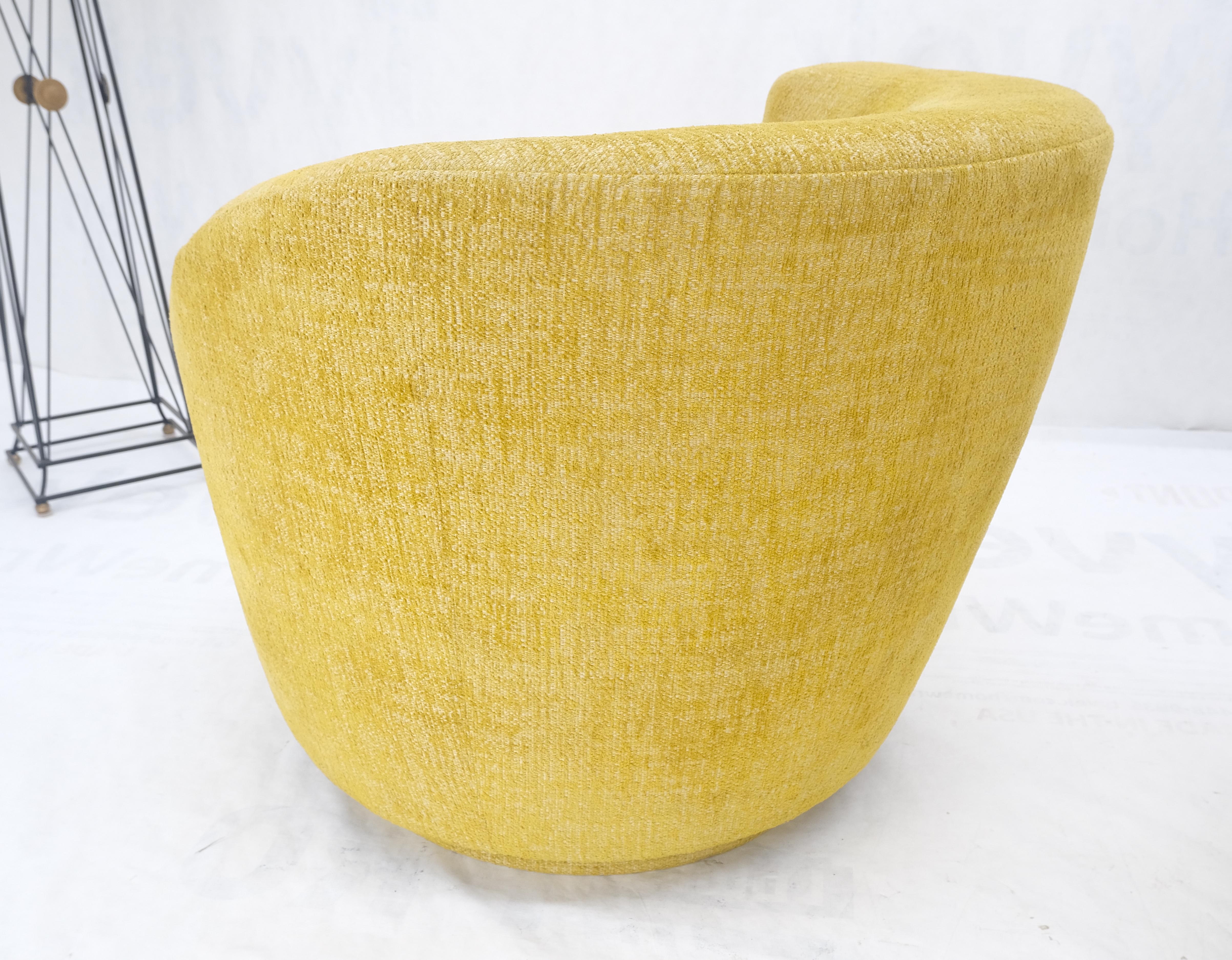 Mid-Century Modern Pair of Vladimir Kagan for Directional Nautilus Chairs Yellow Gold MINT! For Sale