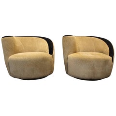 Pair of Vladimir Kagan for Directional Nautilus "Corkscrew" Swivel Club Chairs Pair of Vladimir Kagan for Directional Nautilus "Corkscrew" Swivel Club Chairs