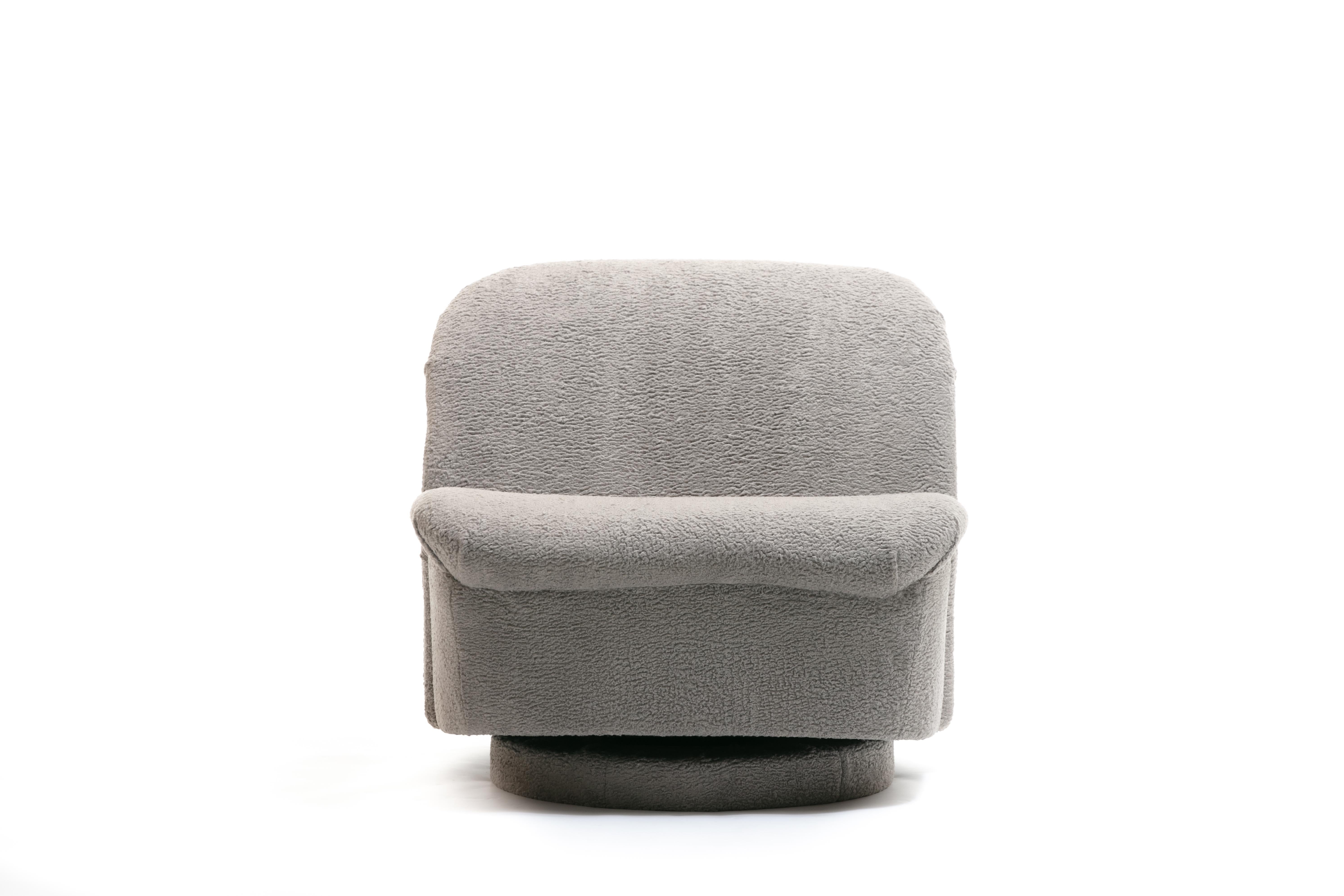 Pair of Vladimir Kagan for Directional Swivel Lounge Chairs in Faux Persian Lamb 3