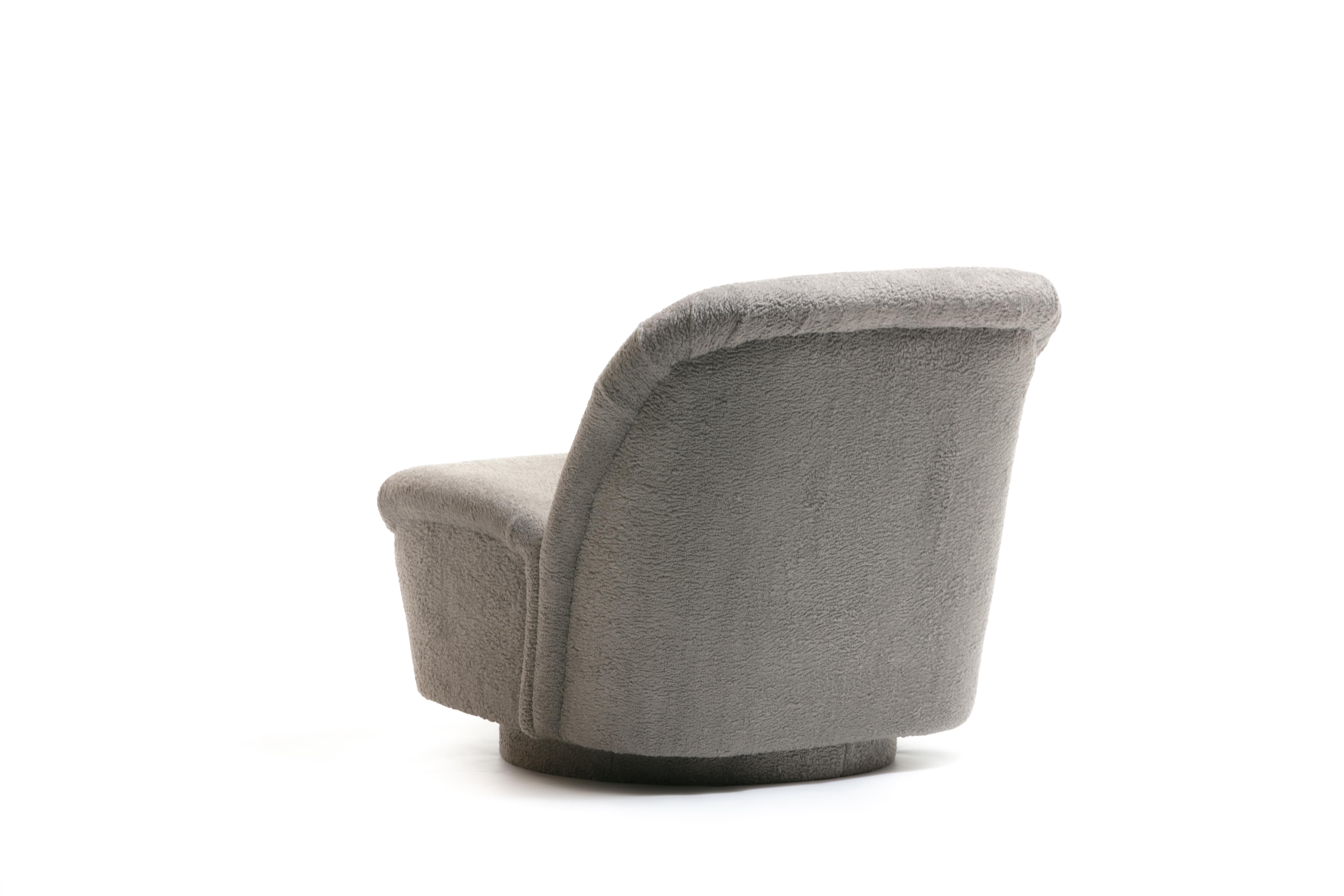 Pair of Vladimir Kagan for Directional Swivel Lounge Chairs in Faux Persian Lamb 9