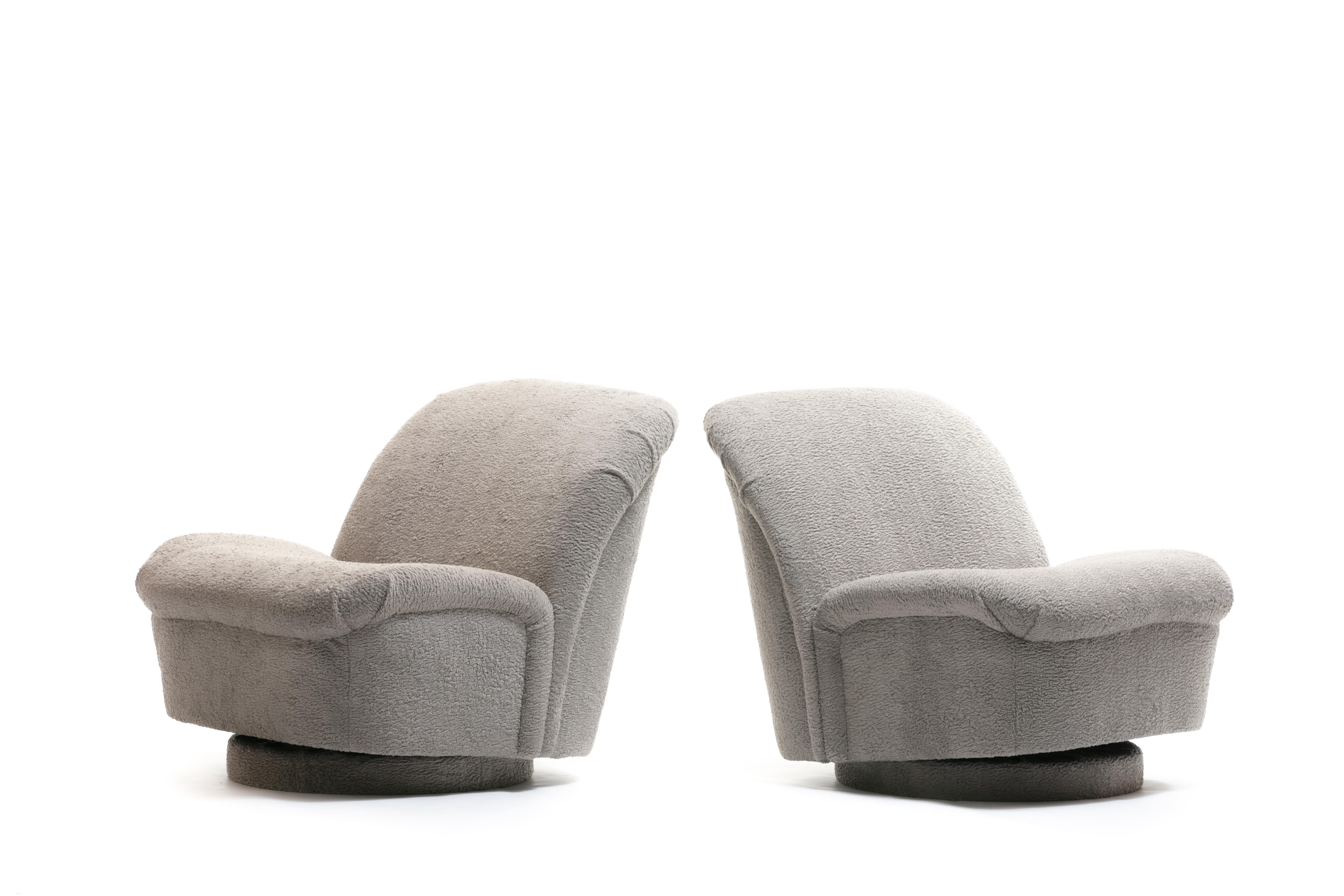 Pair of Vladimir Kagan for Directional Swivel Lounge Chairs in Faux Persian Lamb 2