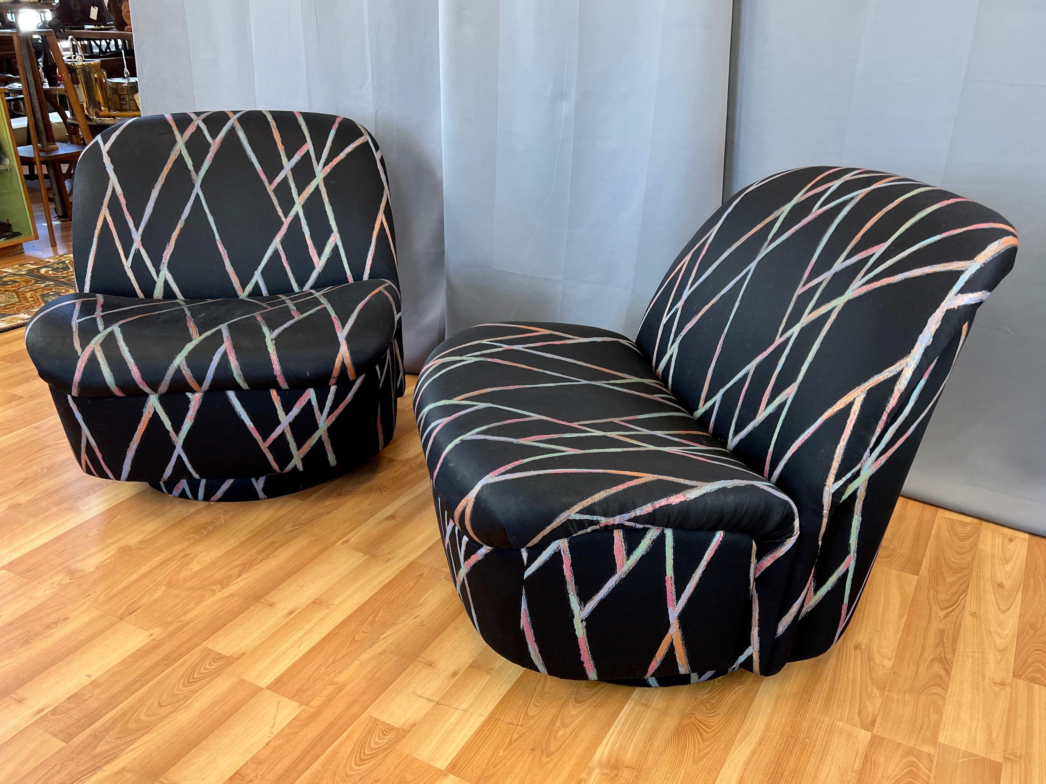 Pair of Directional “Swivel Lip” Tilt-Able Slipper Lounge Chairs, 1980 3