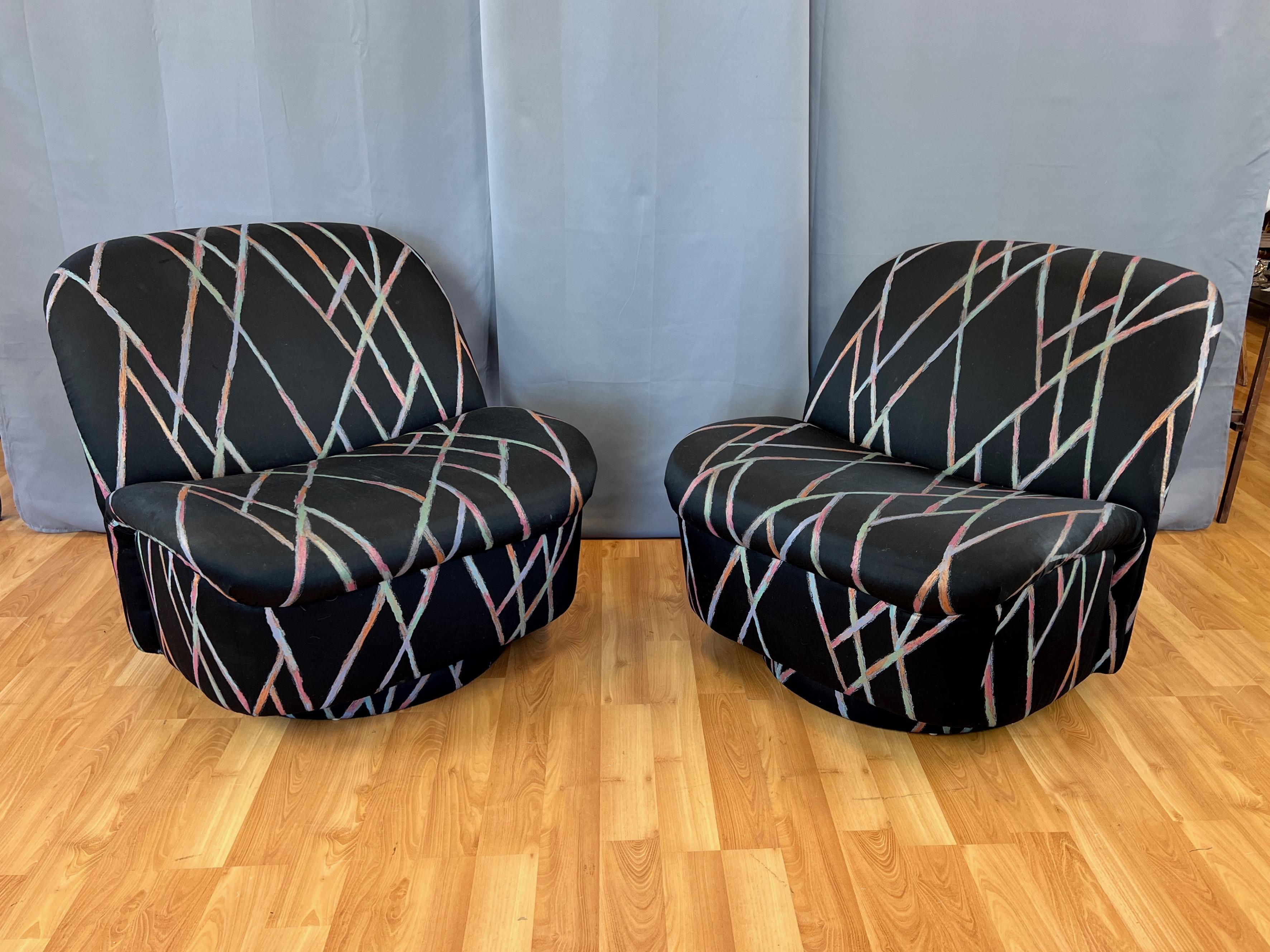 Pair of Directional “Swivel Lip” Tilt-Able Slipper Lounge Chairs, 1980 4