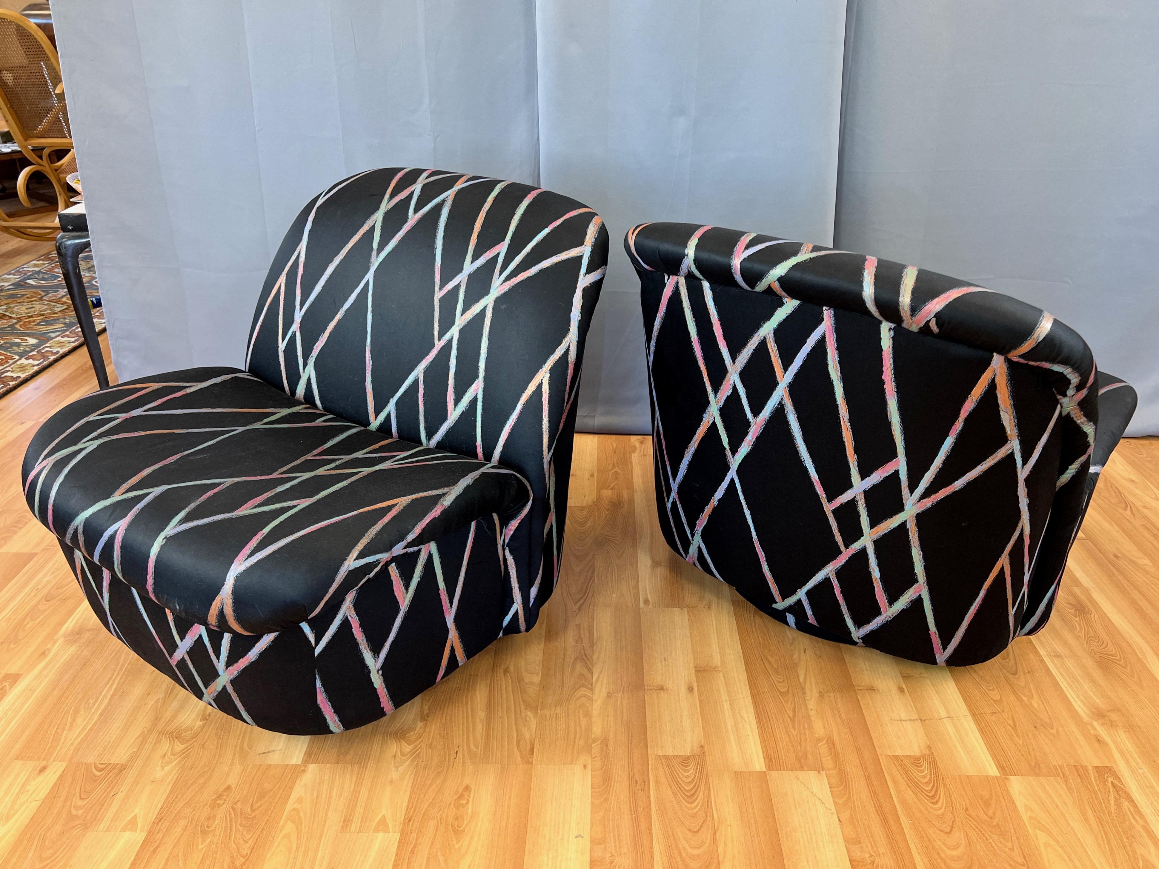 Pair of Directional “Swivel Lip” Tilt-Able Slipper Lounge Chairs, 1980 2