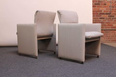 Pair of Vintage Preview Accent Chairs on Brass Caster Wheels