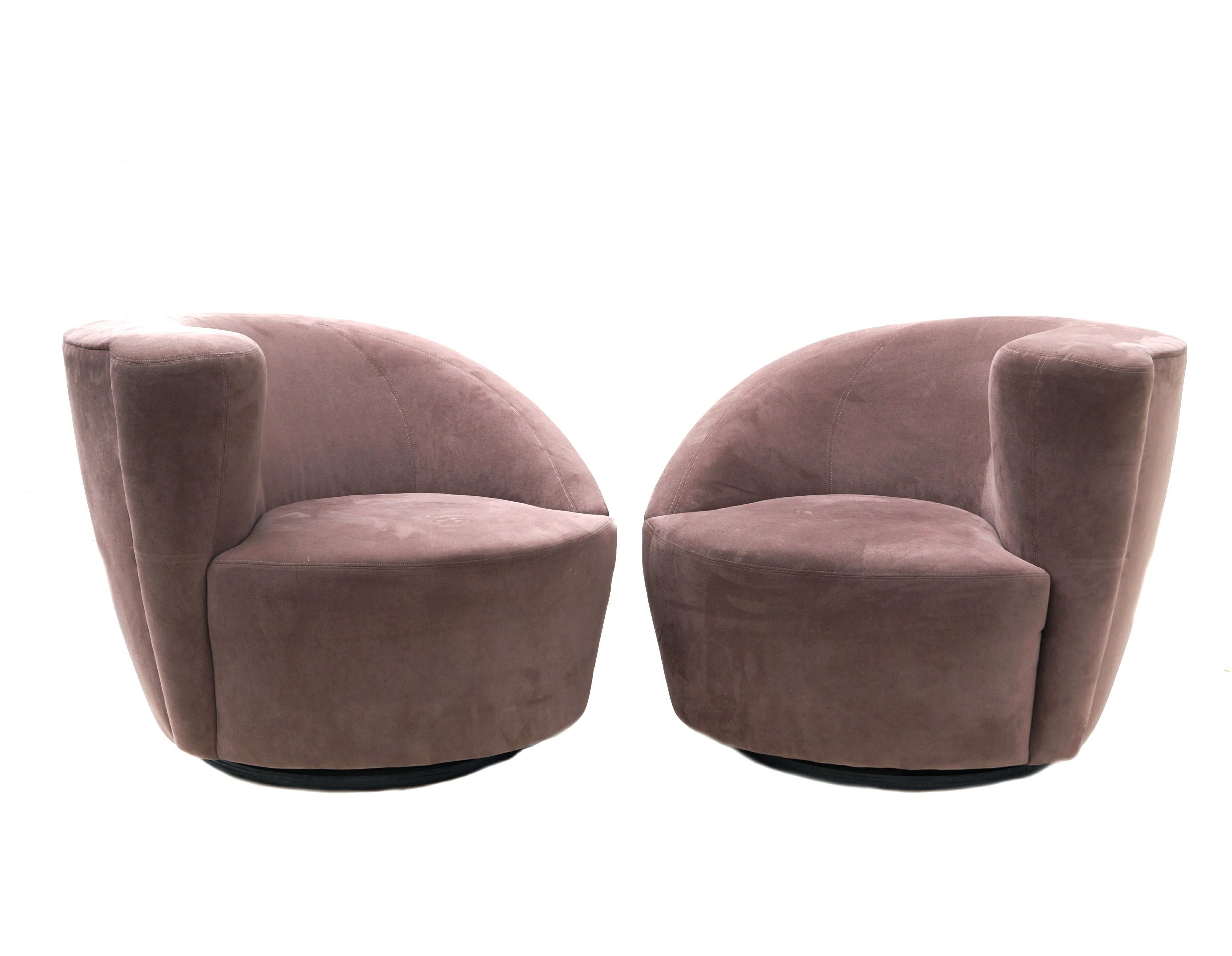Other Pair of Vladimir Kagan Nautilus Swivel Lounge Chairs for Directional