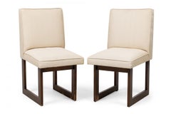 Pair of Vladimir Kagan "Nobu" or "Cubist" Walnut Upholstered Dining Chairs
