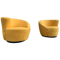 Pair of Vladimir Kagan Swivel Chairs for Directional