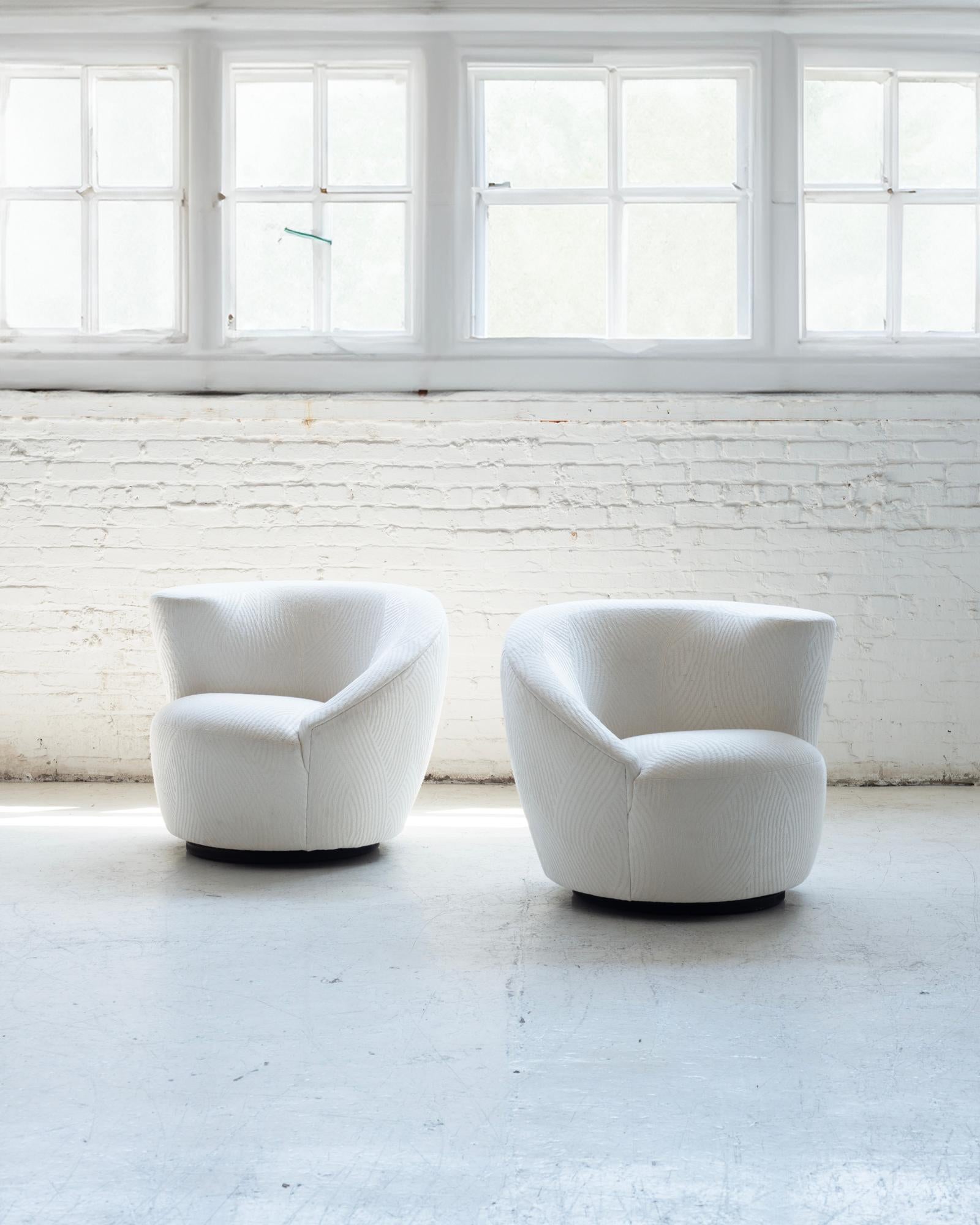 Post-Modern Pair of Vladimir Kagan Swivel Lounge Chairs