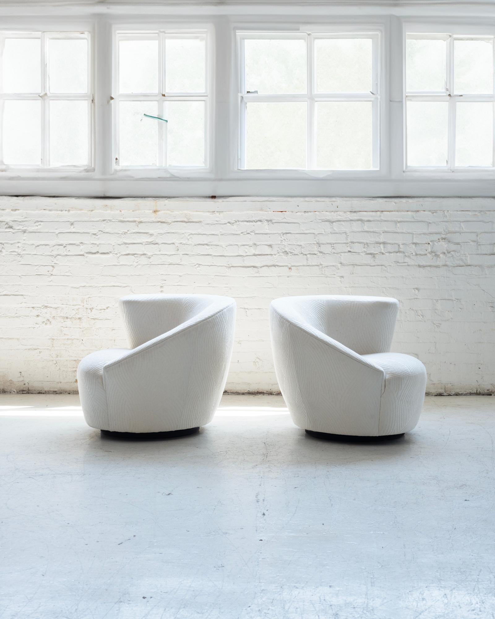 American Pair of Vladimir Kagan Swivel Lounge Chairs