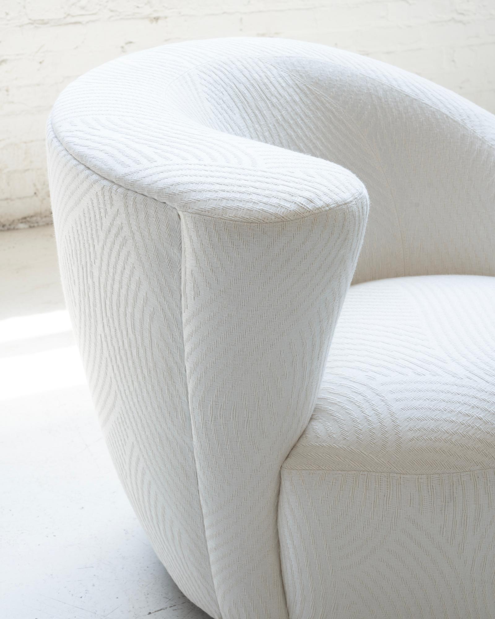 Upholstery Pair of Vladimir Kagan Swivel Lounge Chairs